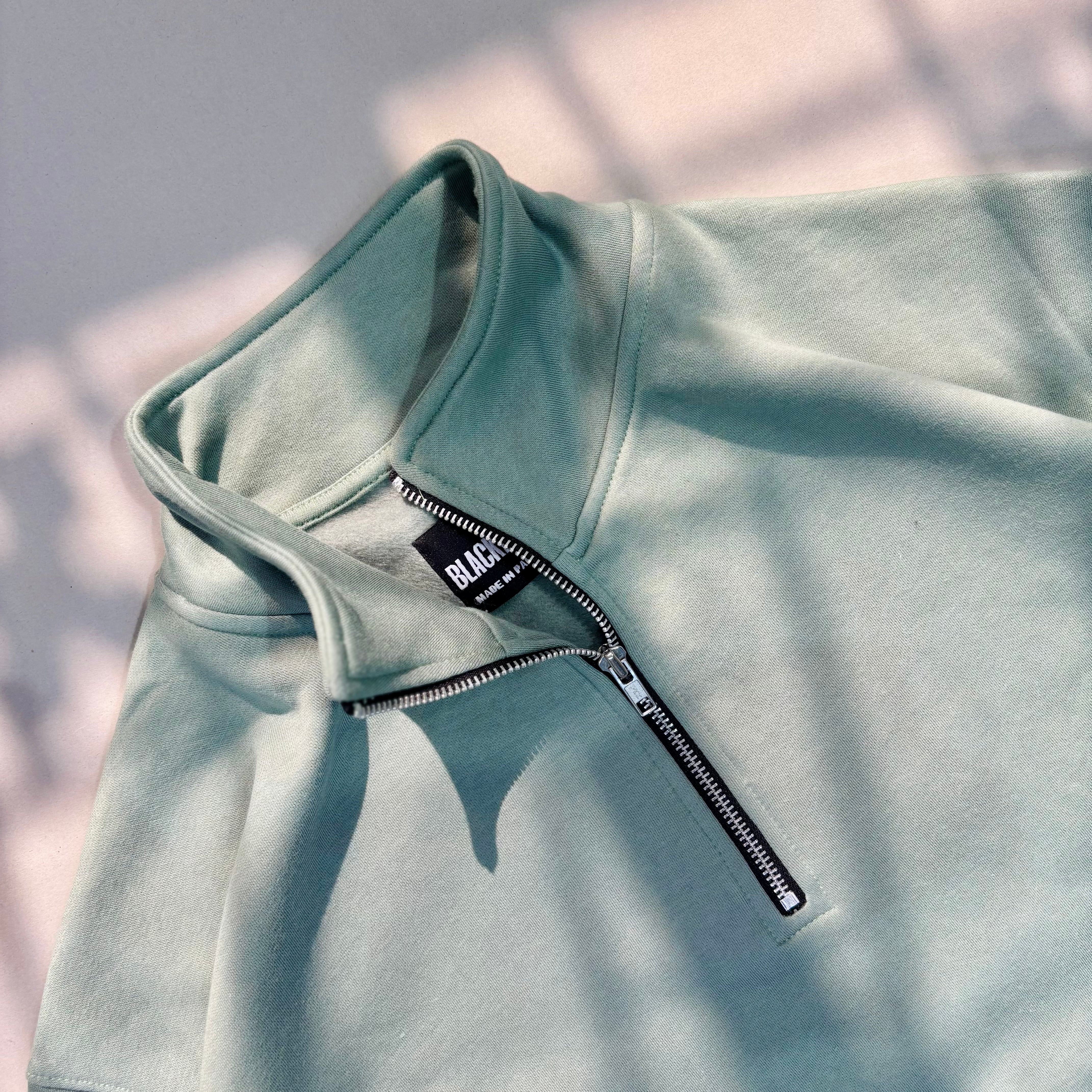 SEA GREEN QUARTER ZIPPER