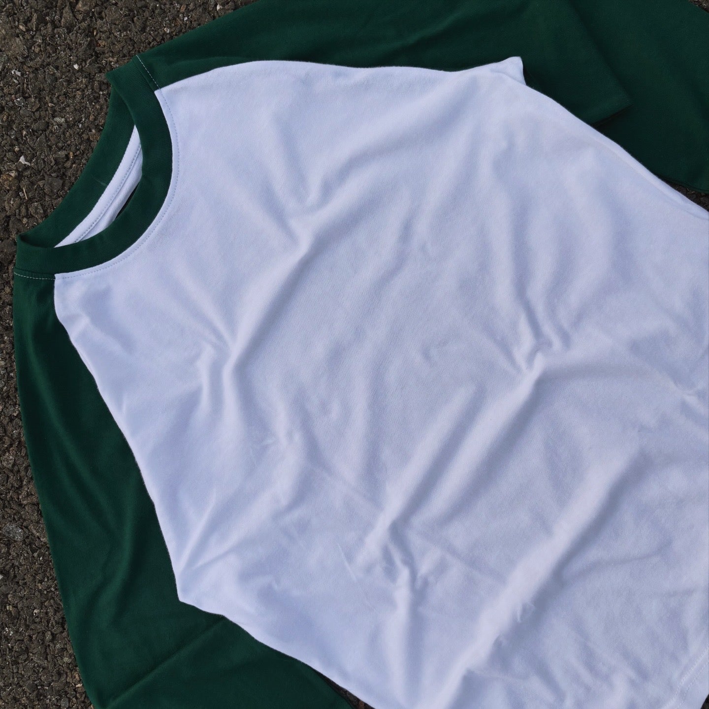 GREEN & WHITE FULL SLEEVE RAGLAN T-SHIRT