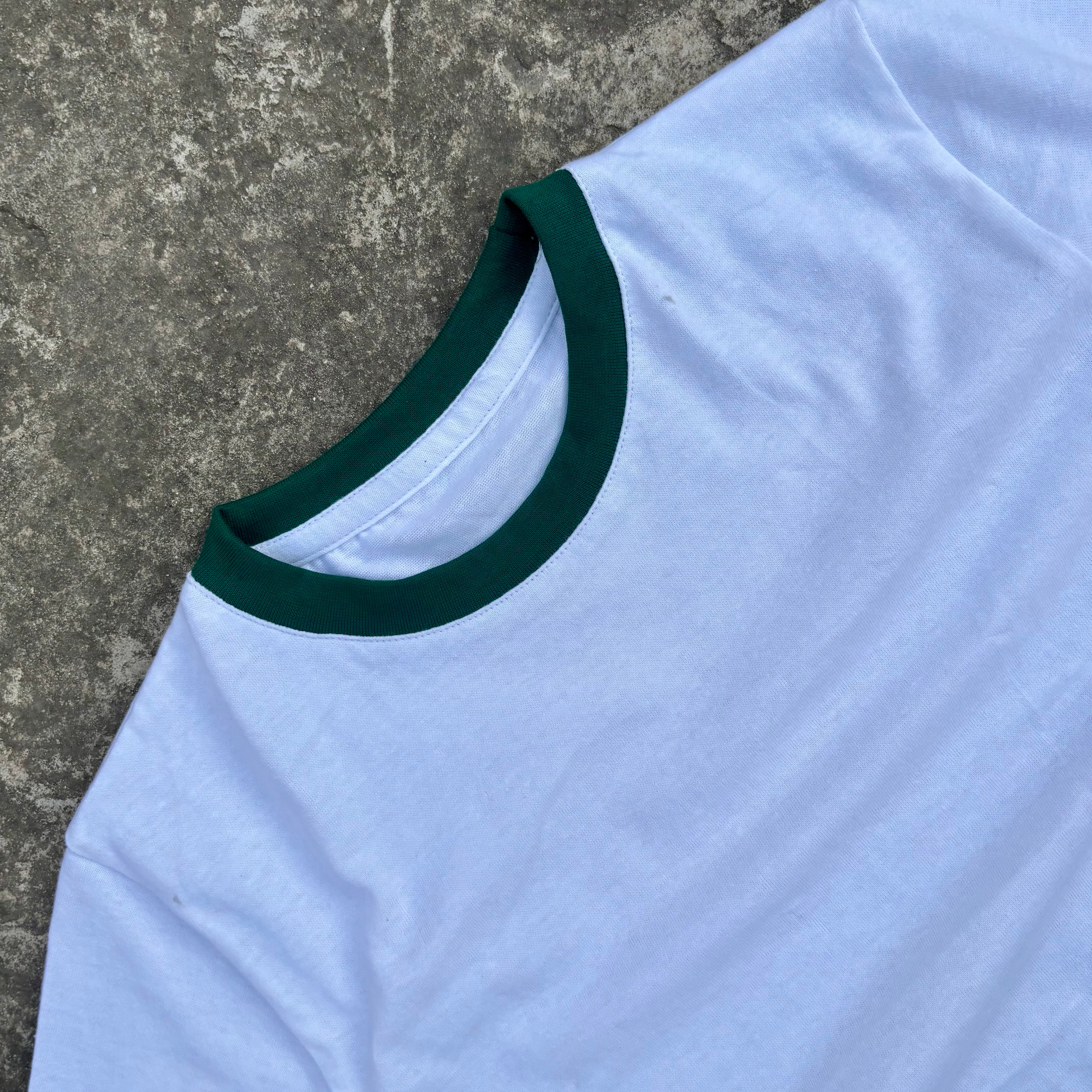 GREEN/WHITE RINGER T-SHIRT