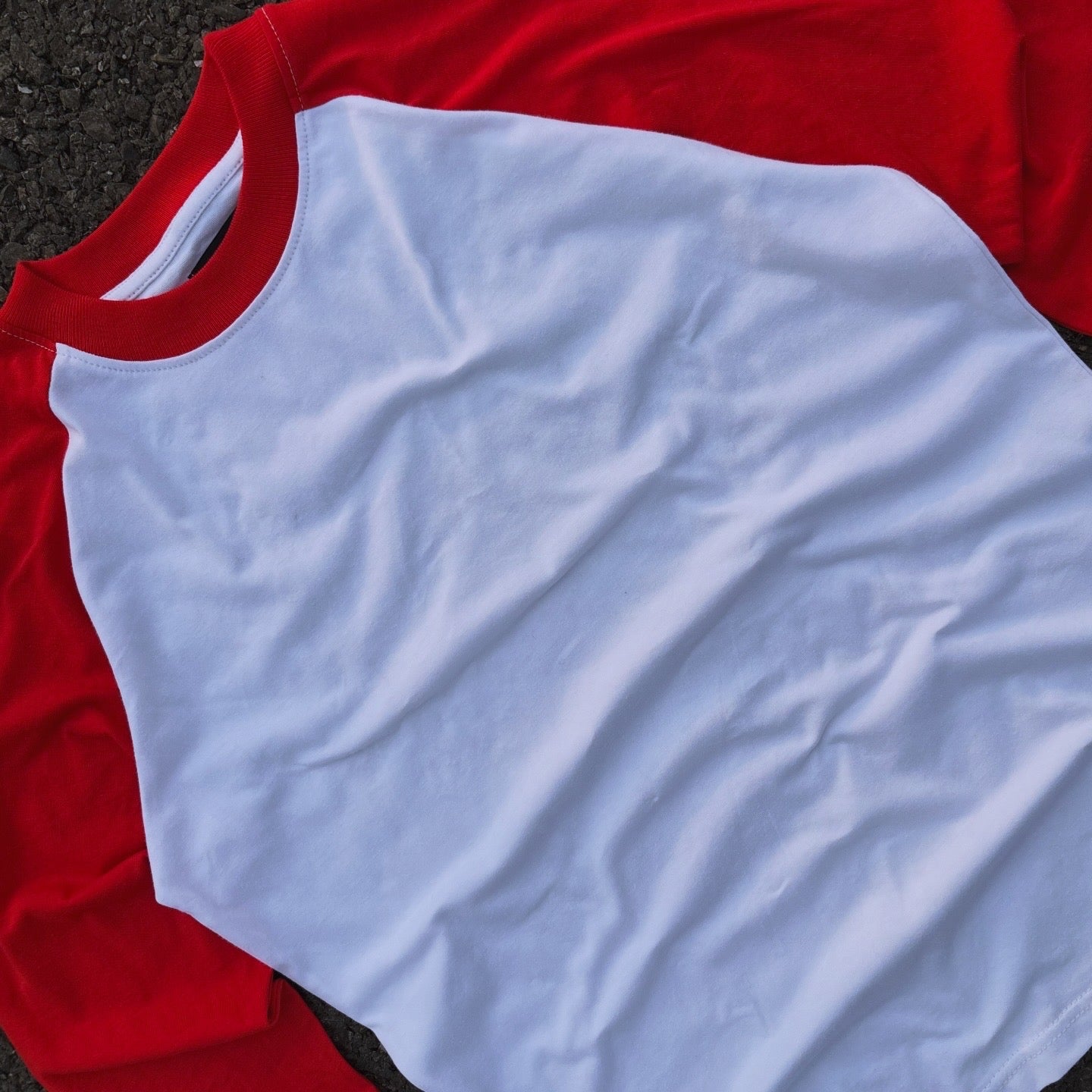 RED & WHITE FULL SLEEVE RAGLAN T-SHIRT