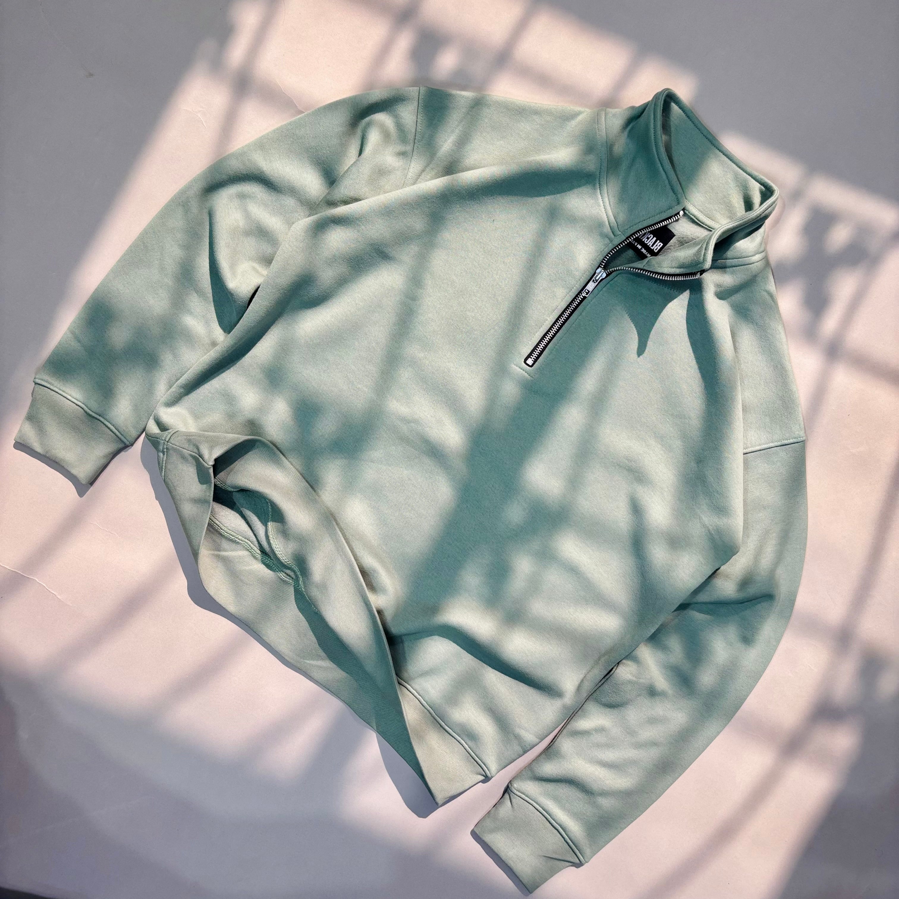 SEA GREEN QUARTER ZIPPER