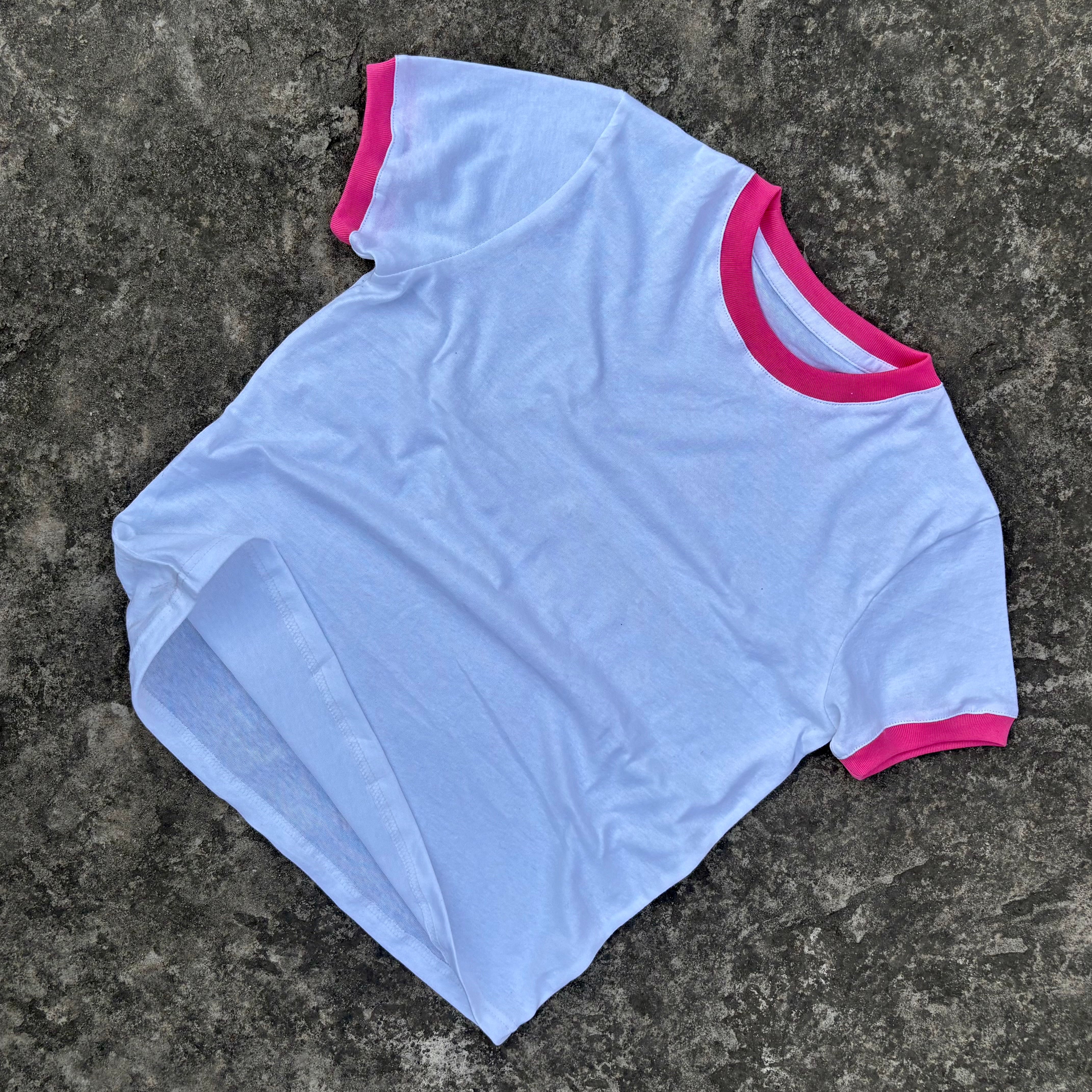 PINK/WHITE RINGER T-SHIRT