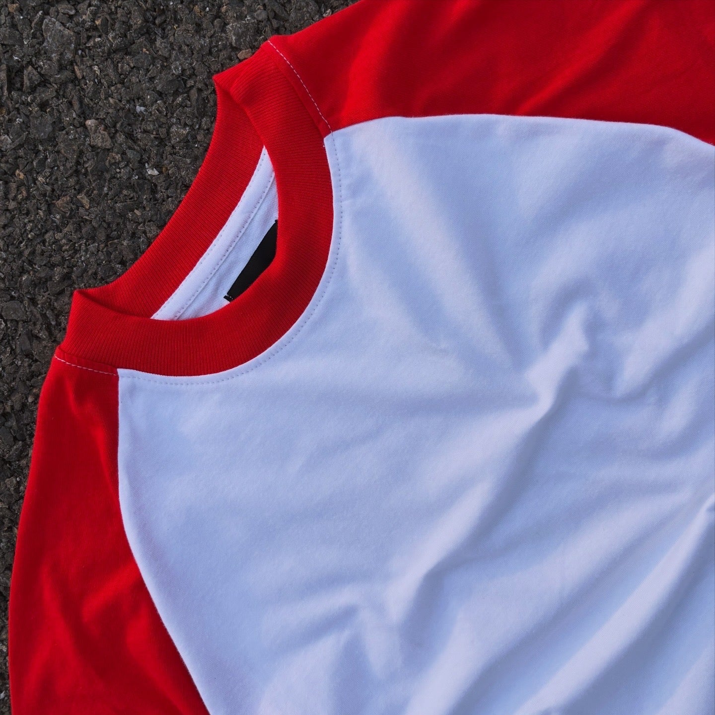 RED & WHITE HALF SLEEVE RAGLAN T-SHIRT