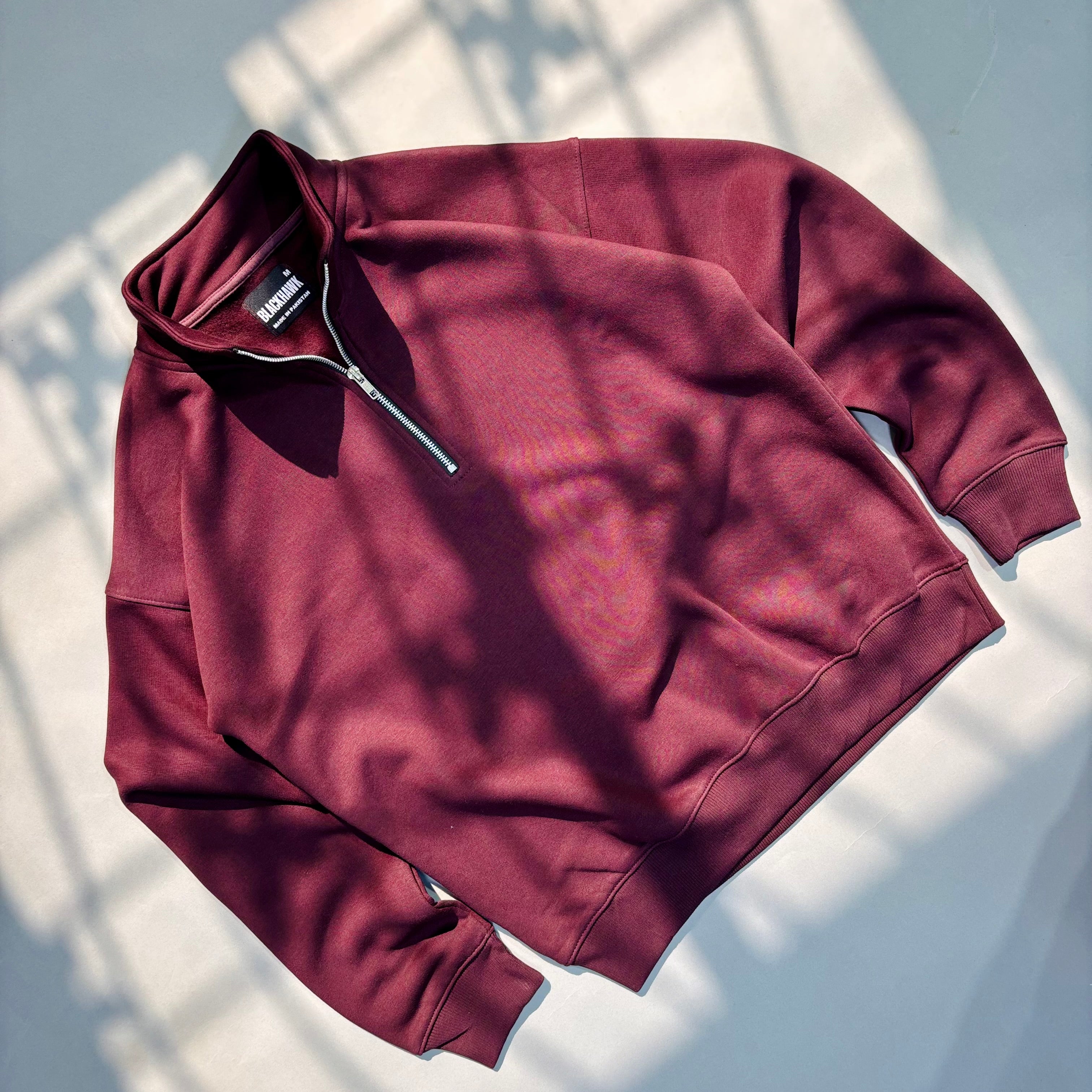 MAROON QUARTER ZIPPER