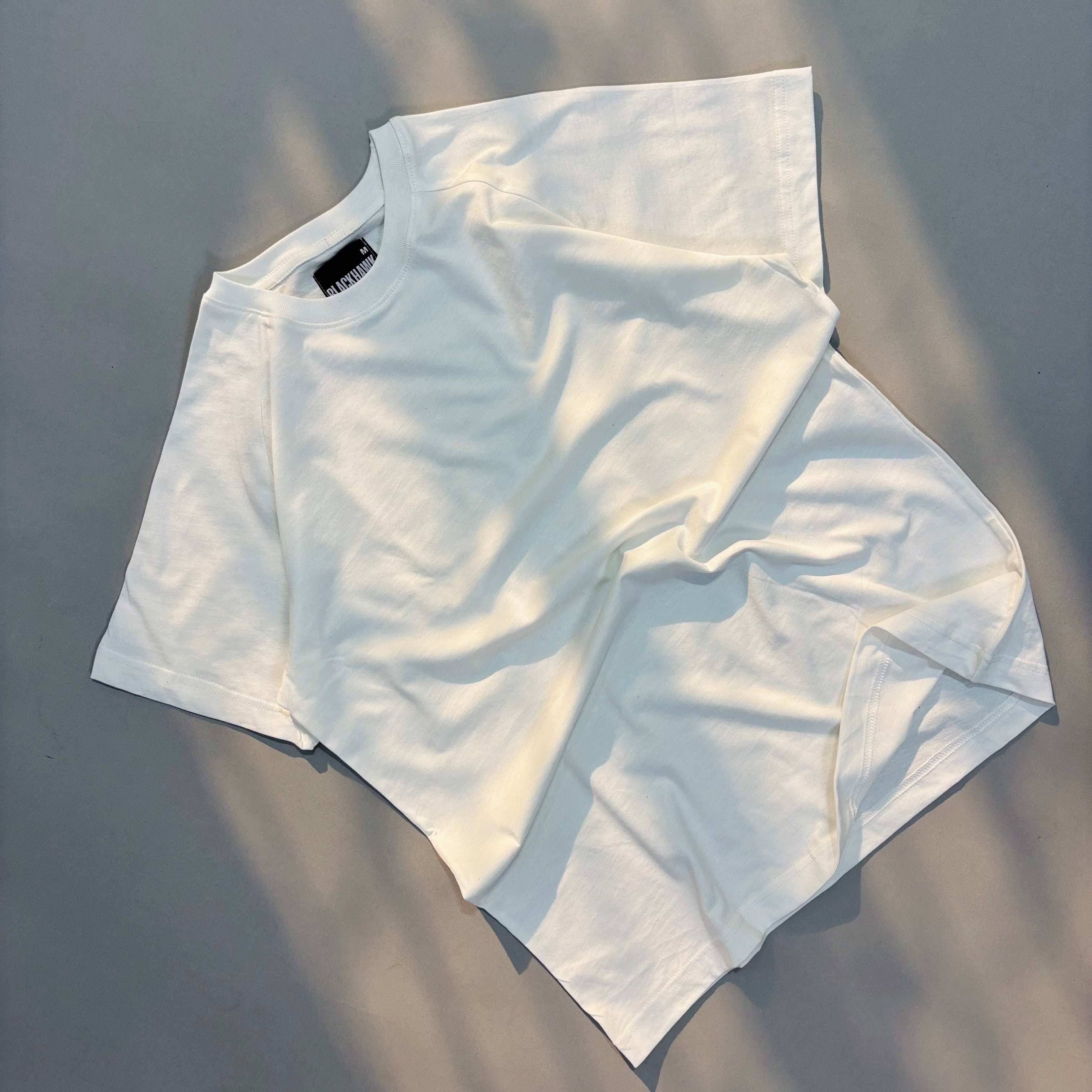 WHITE RAGLAN SLIM FIT T-SHIRT