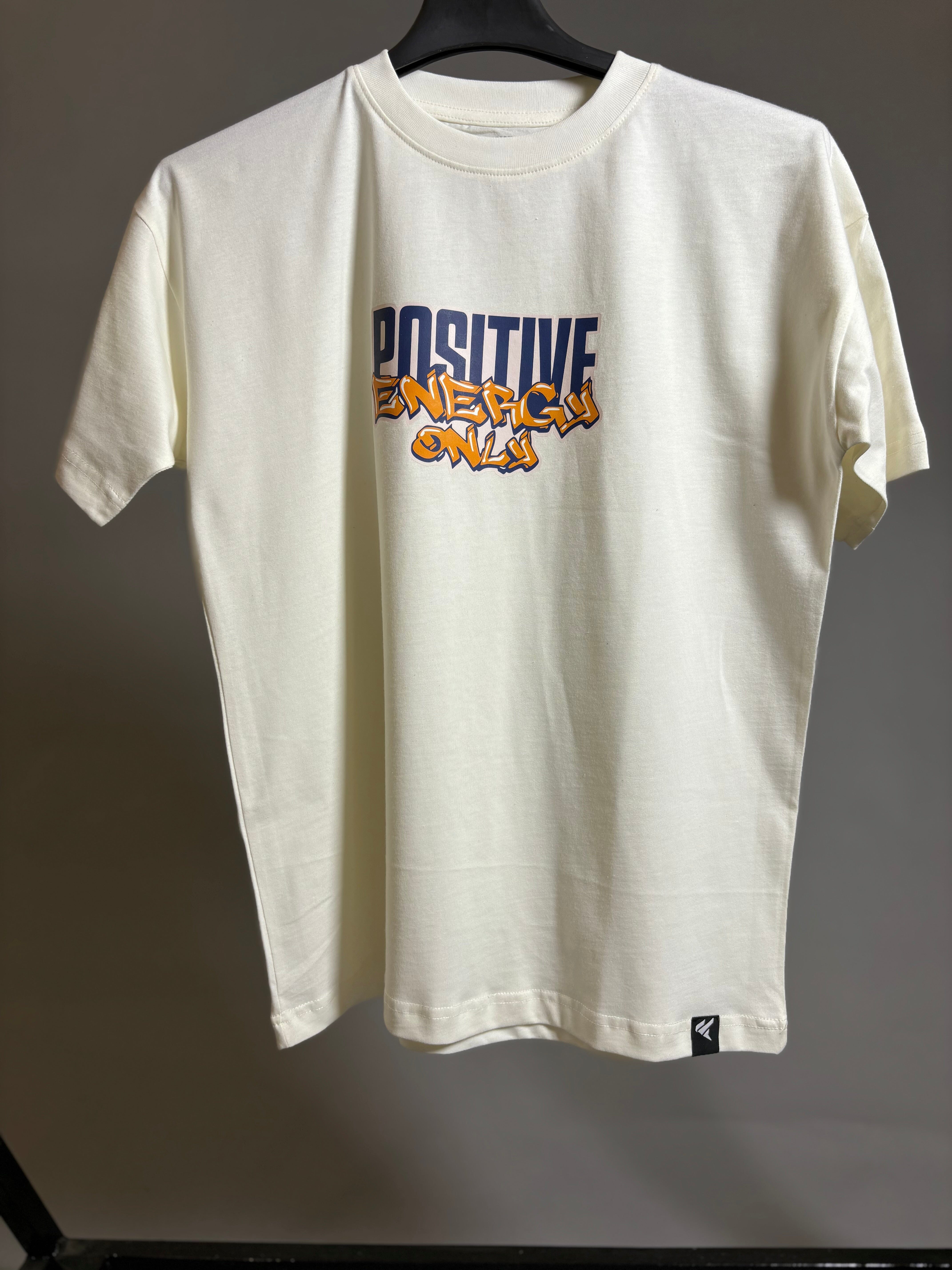 POSITIVE ENERGY OFF WHITE OVERSIZED T-SHIRT