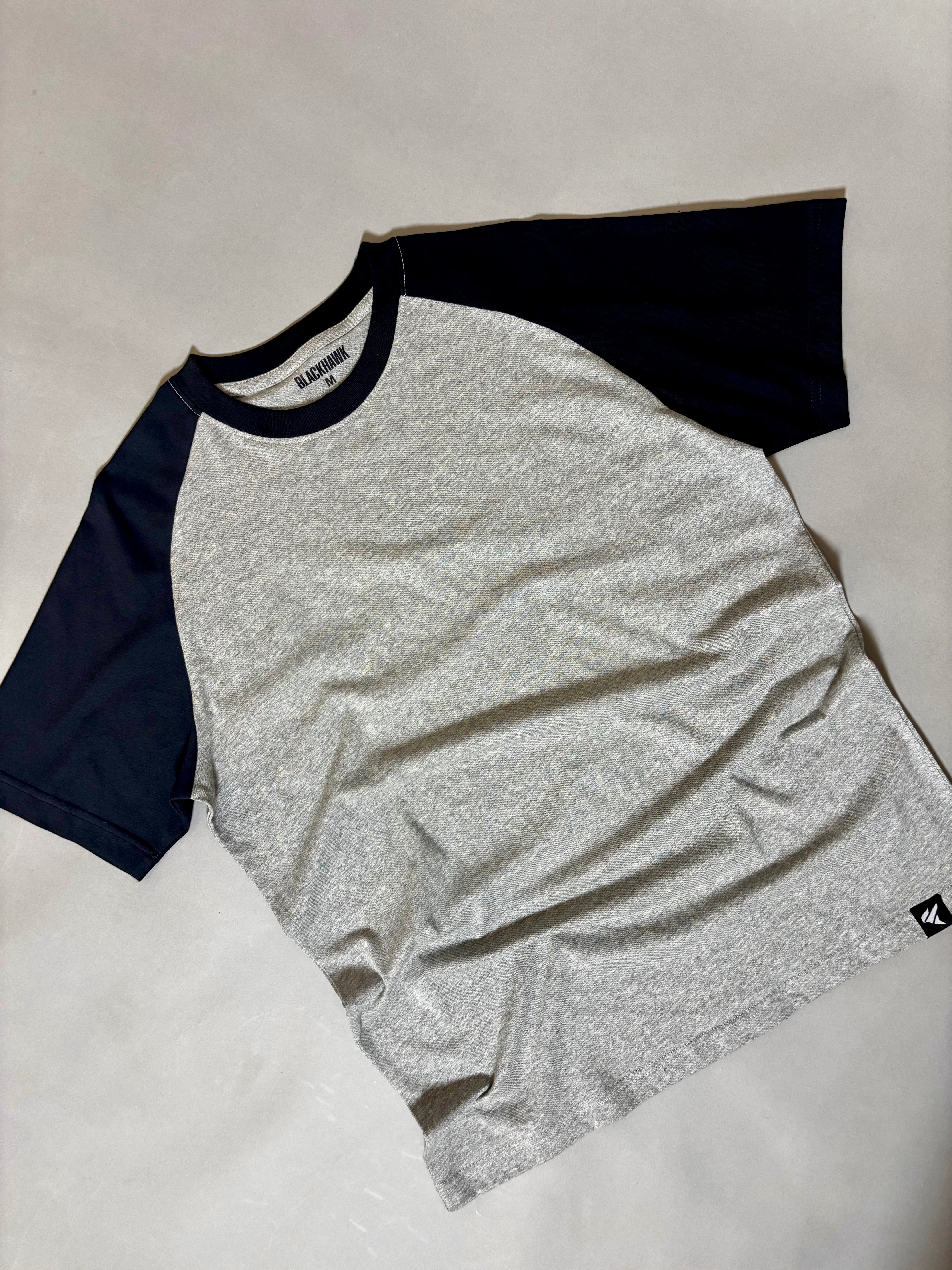 BLANK HEATHER GREY RAGLAN T-SHIRT