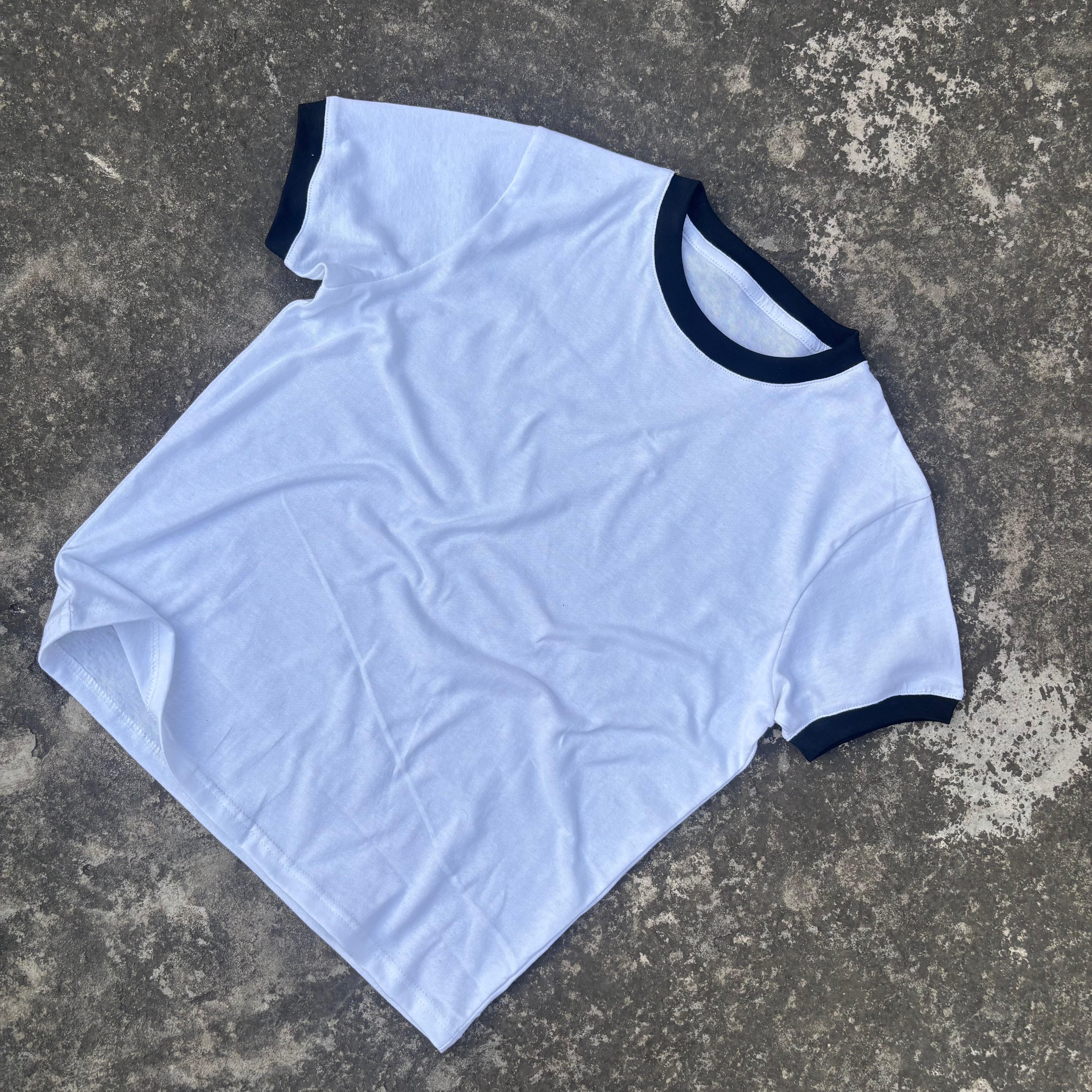 BLACK/WHITE RINGER T-SHIRT