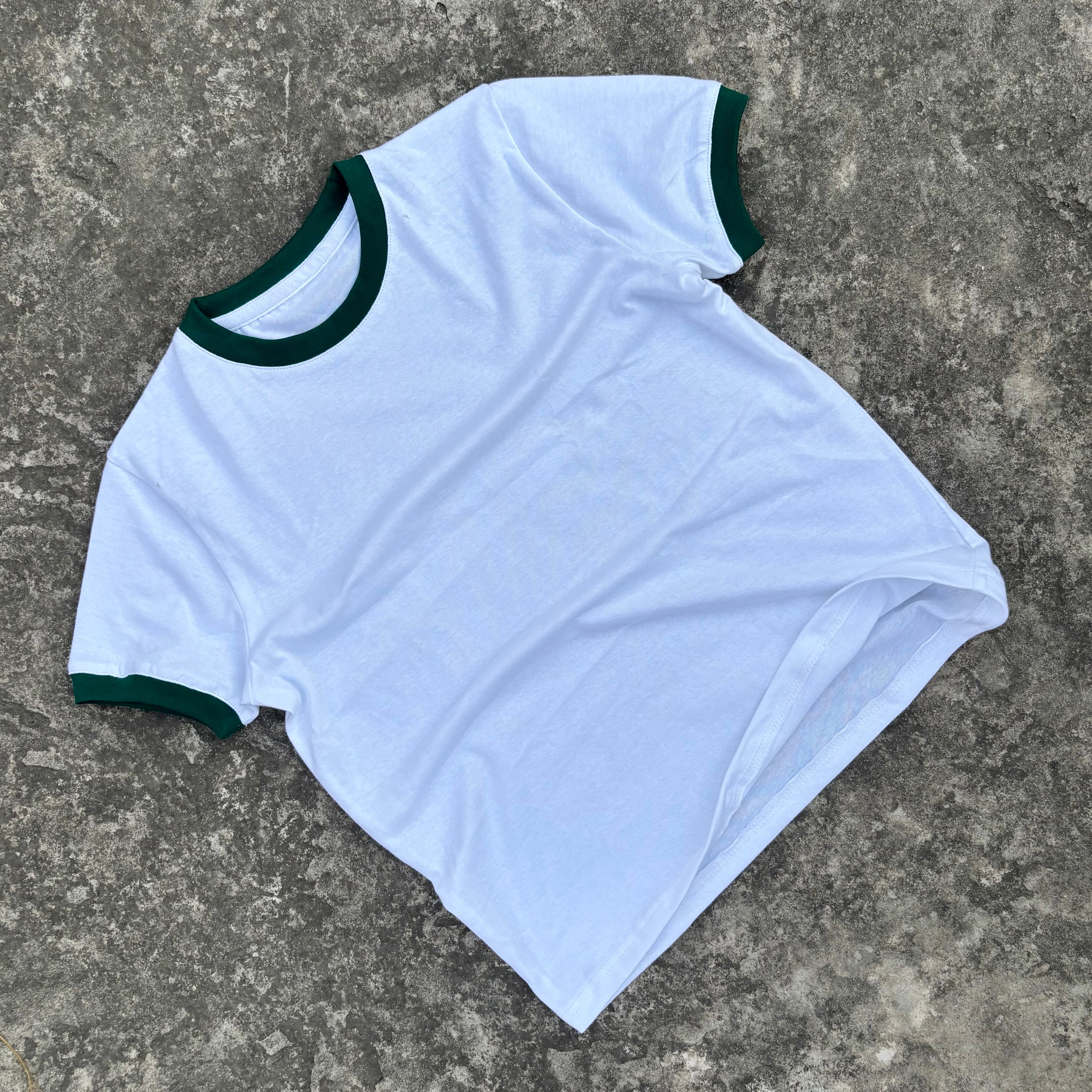 GREEN/WHITE RINGER T-SHIRT
