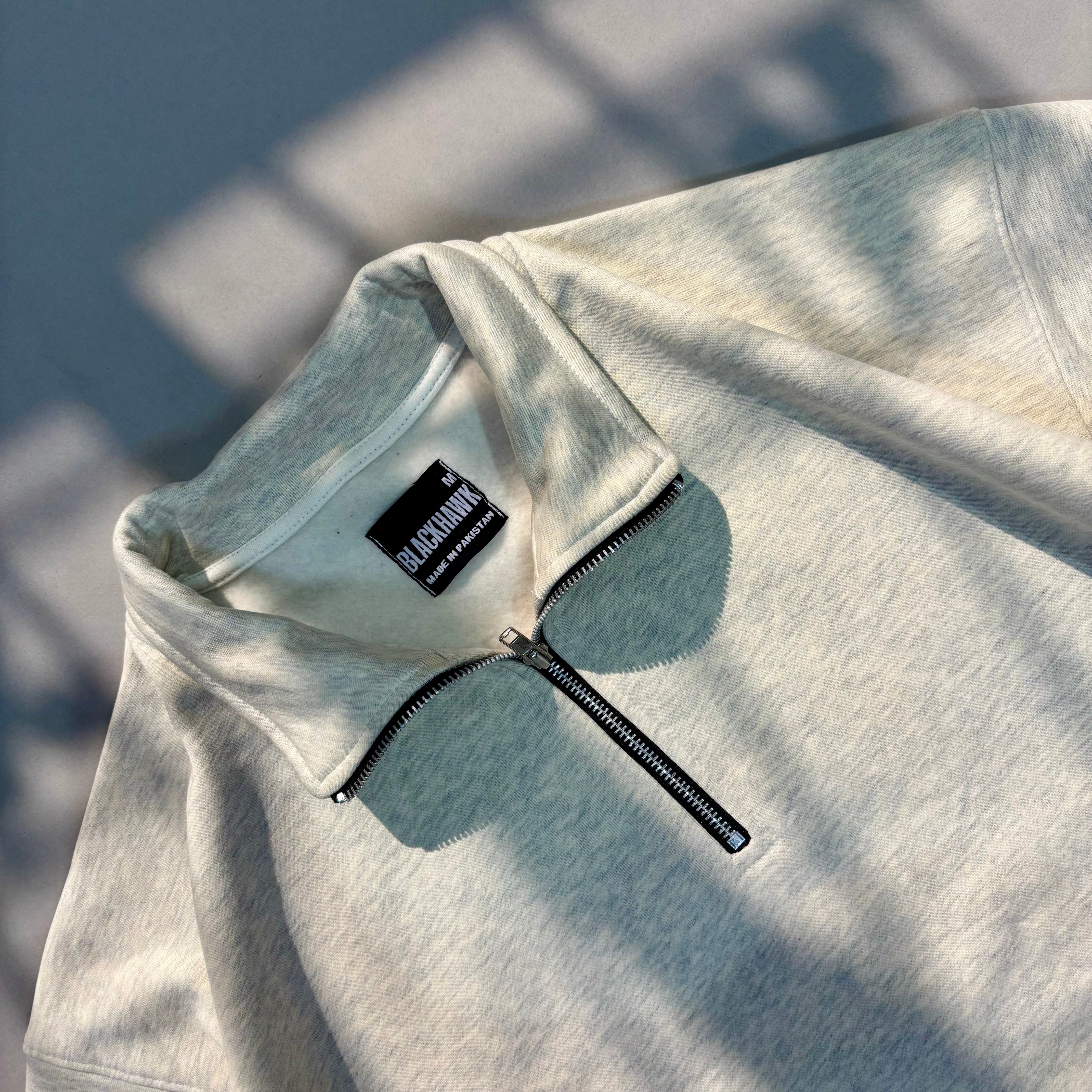ASH GREY QUARTER ZIPPER