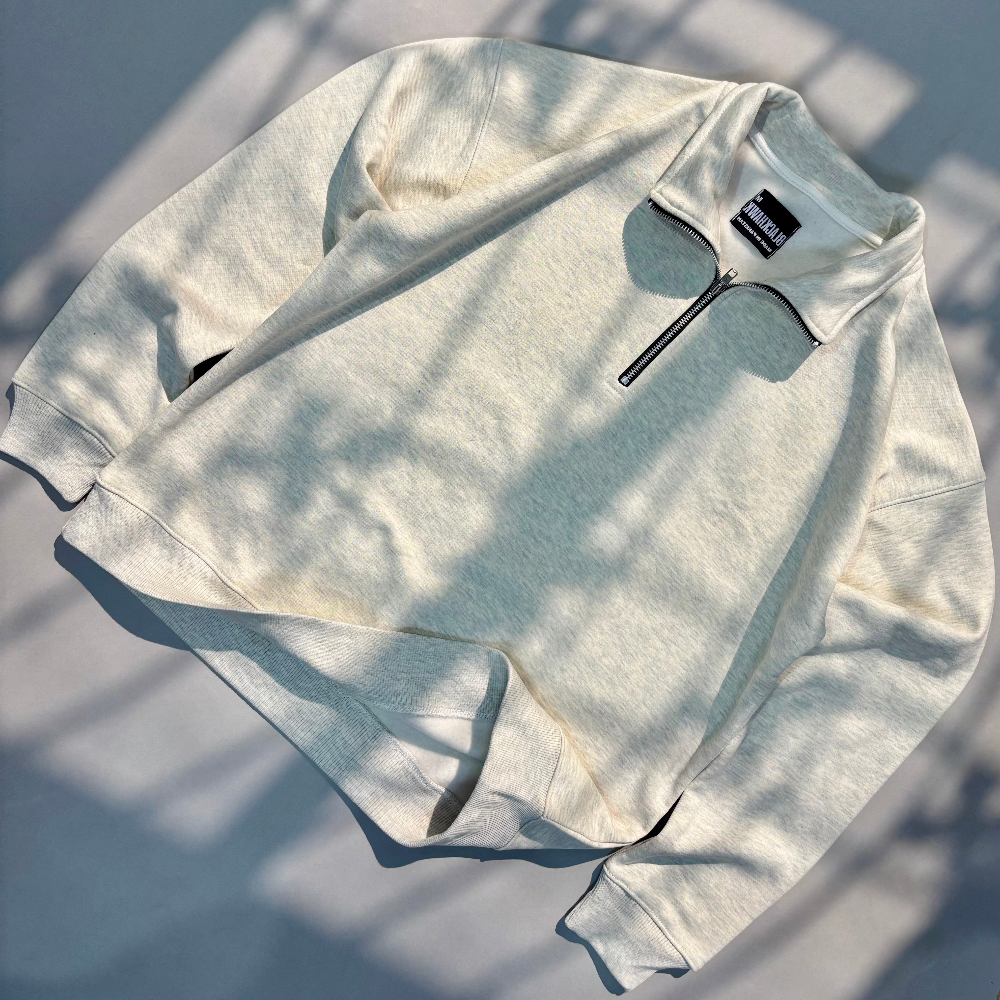 ASH GREY QUARTER ZIPPER