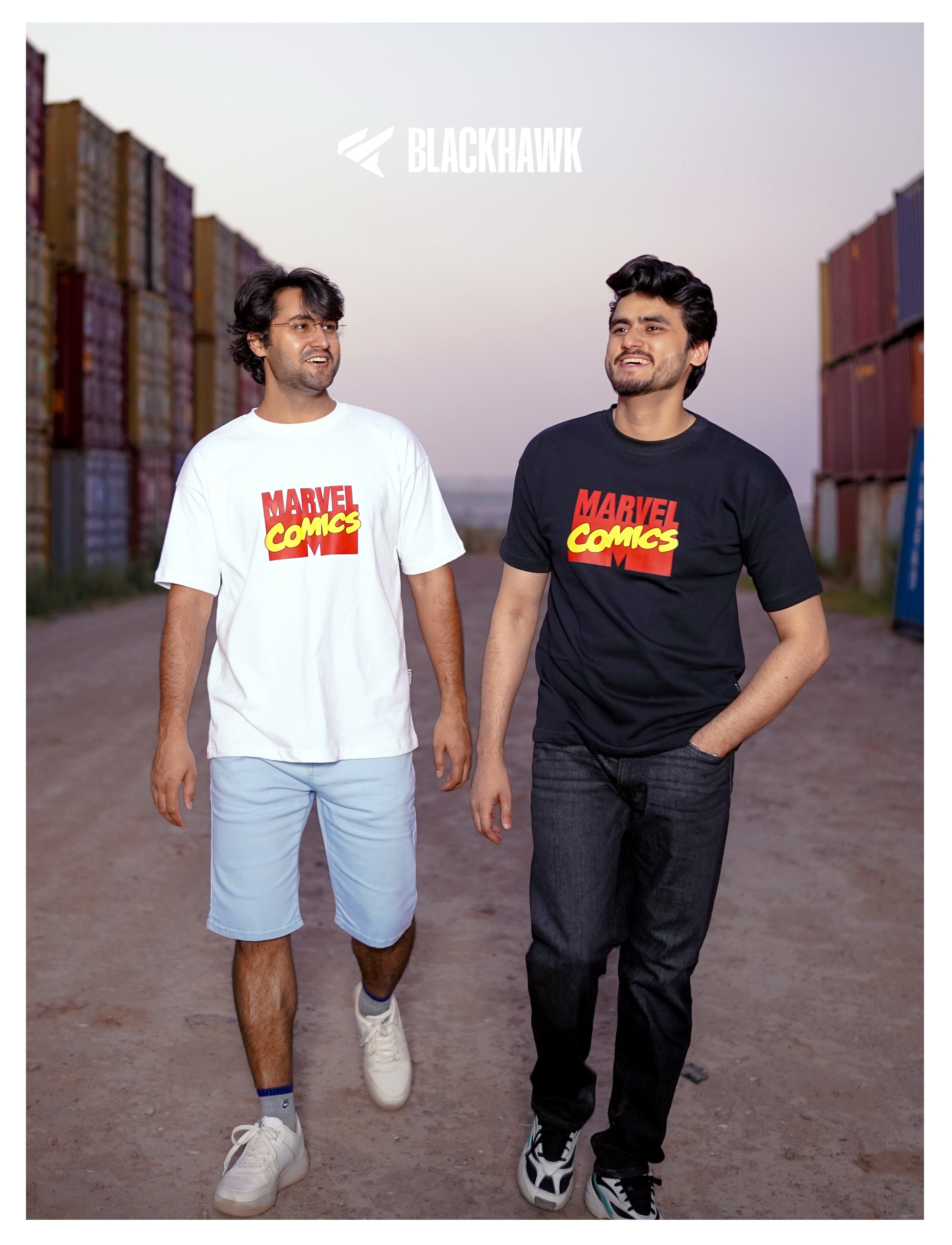 MARVEL COMICS OVERSIZED WHITE T-SHIRT