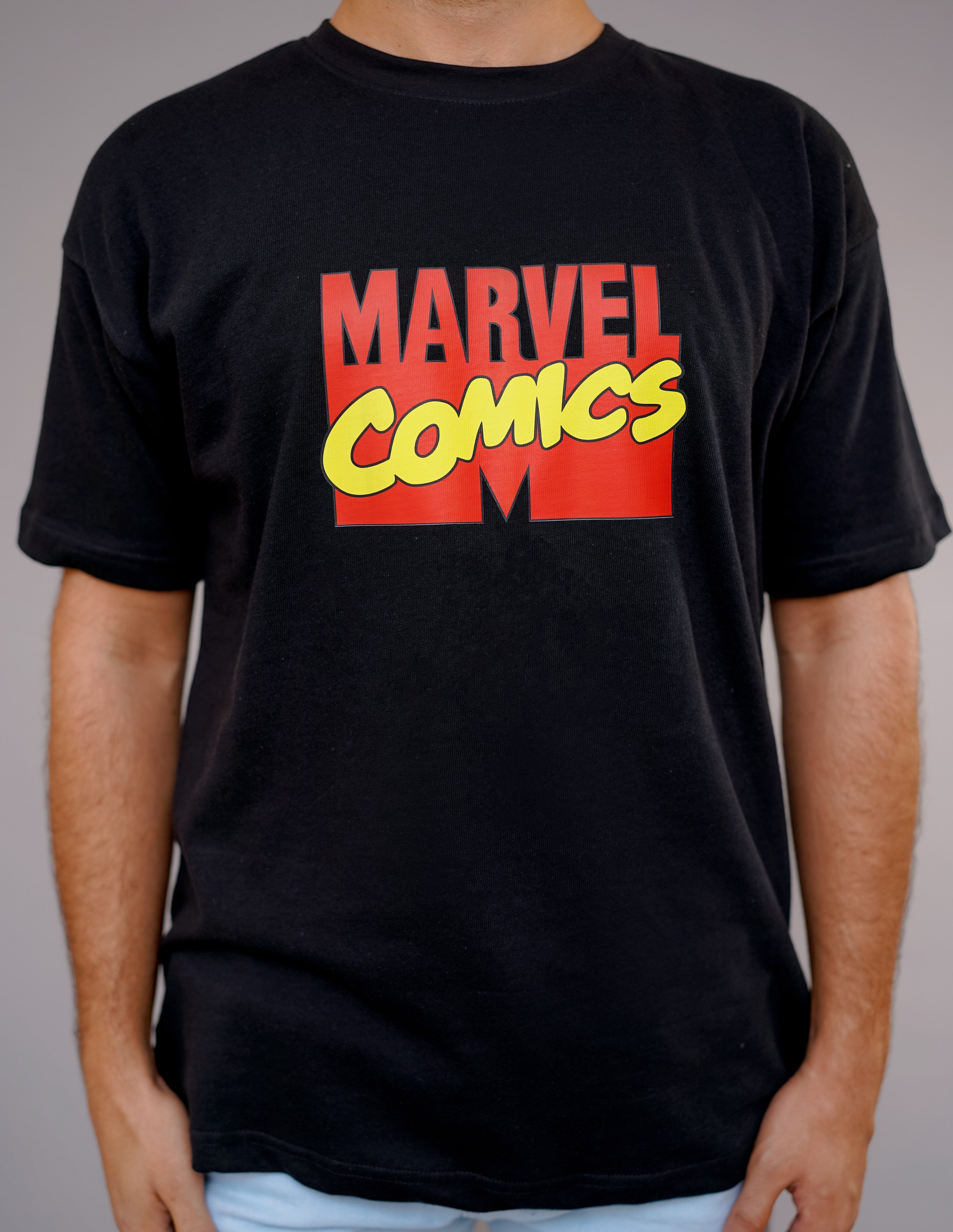 MARVEL COMICS OVERSIZED BLACK T-SHIRT