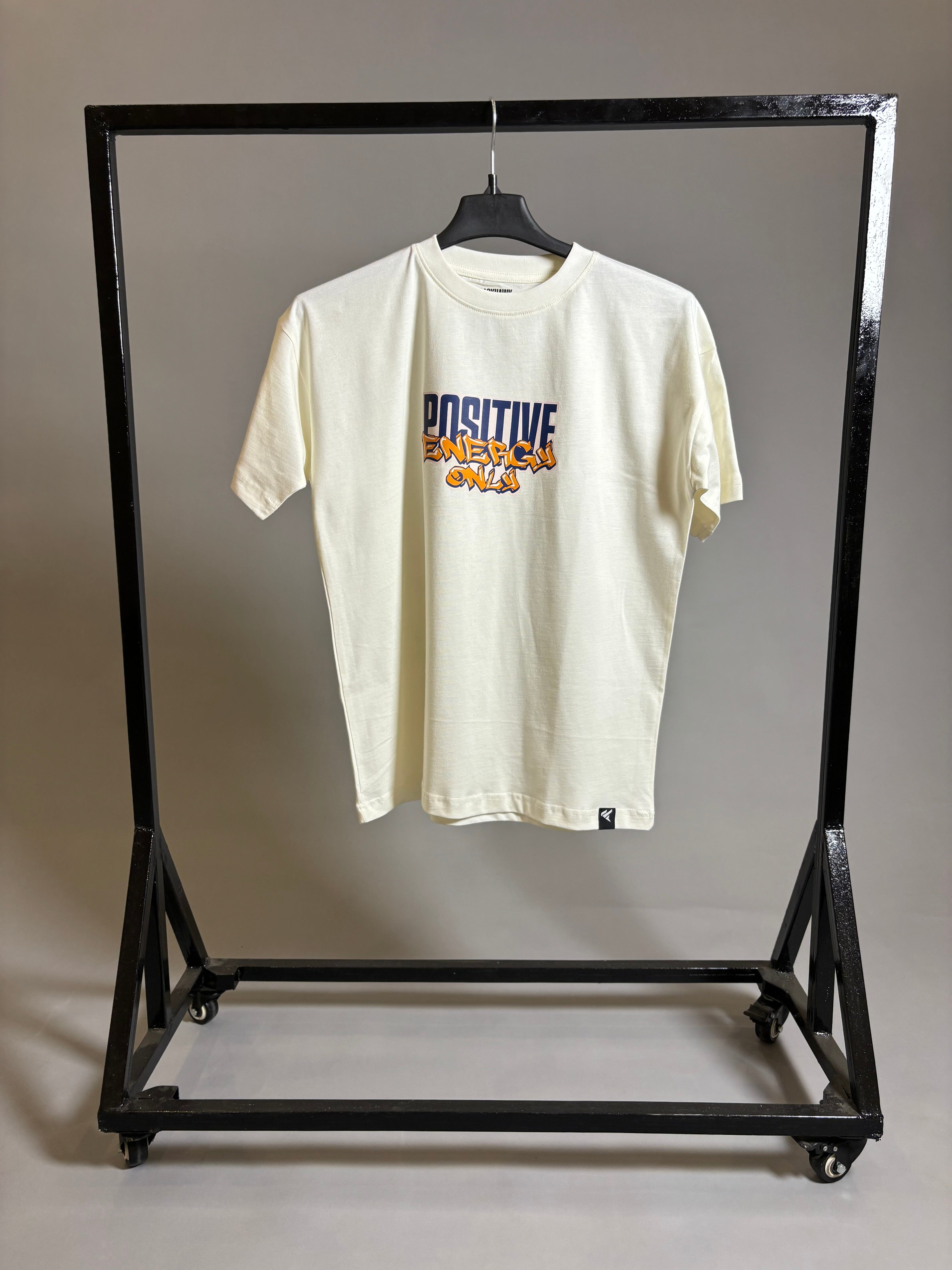 POSITIVE ENERGY OFF WHITE OVERSIZED T-SHIRT