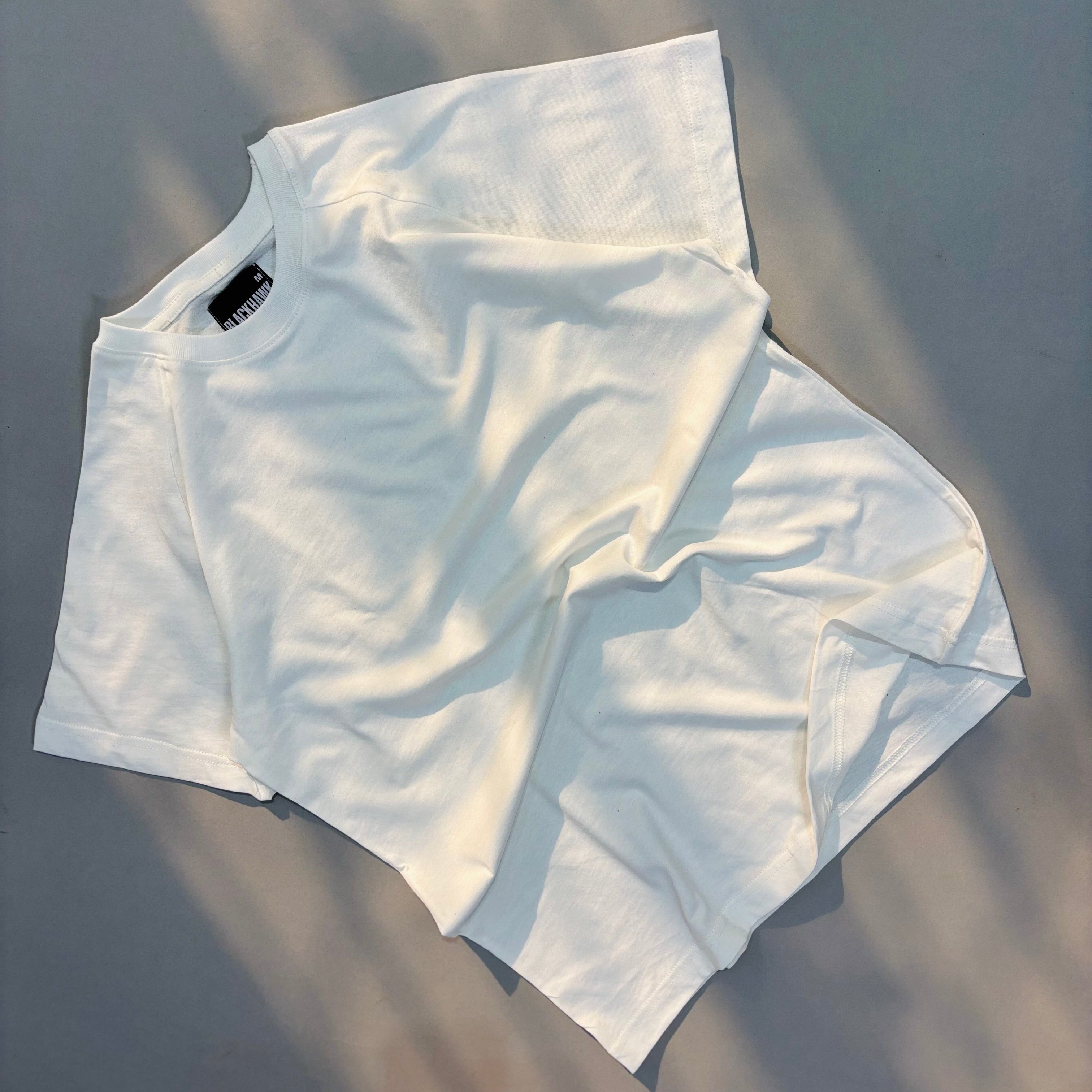 WHITE RAGLAN SLIM FIT T-SHIRT