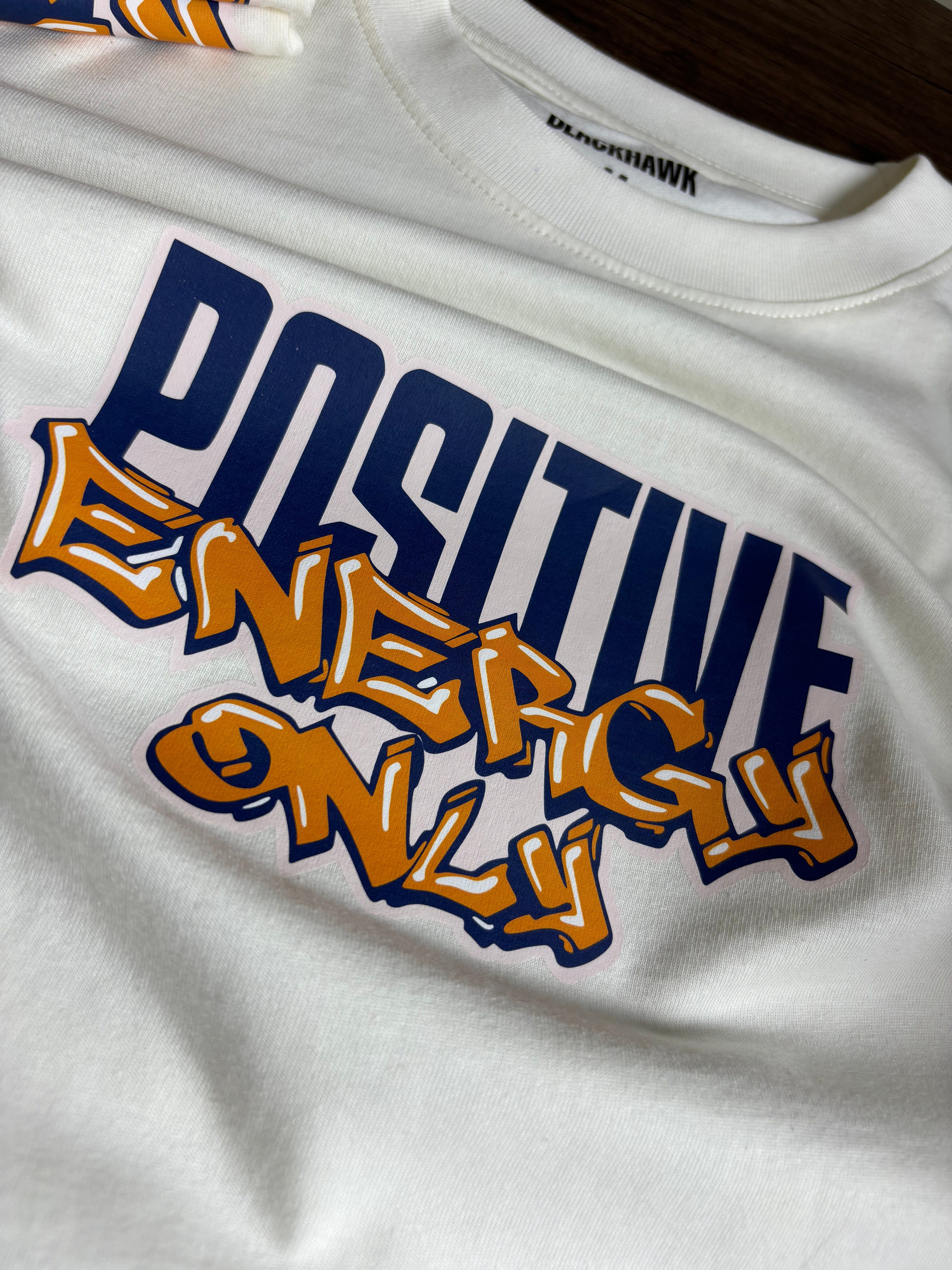 POSITIVE ENERGY OFF WHITE OVERSIZED T-SHIRT