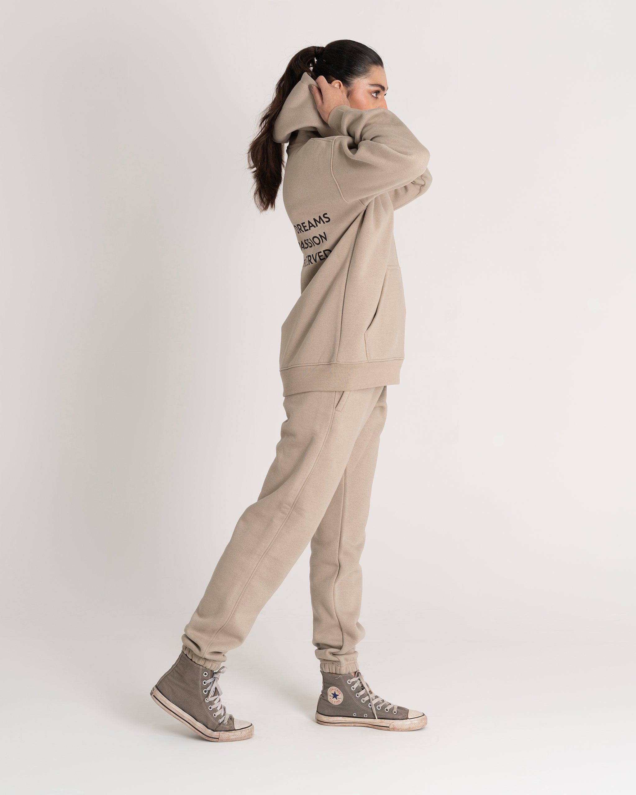 TAN CO-ORD SET HOODIE / TRACKPANT