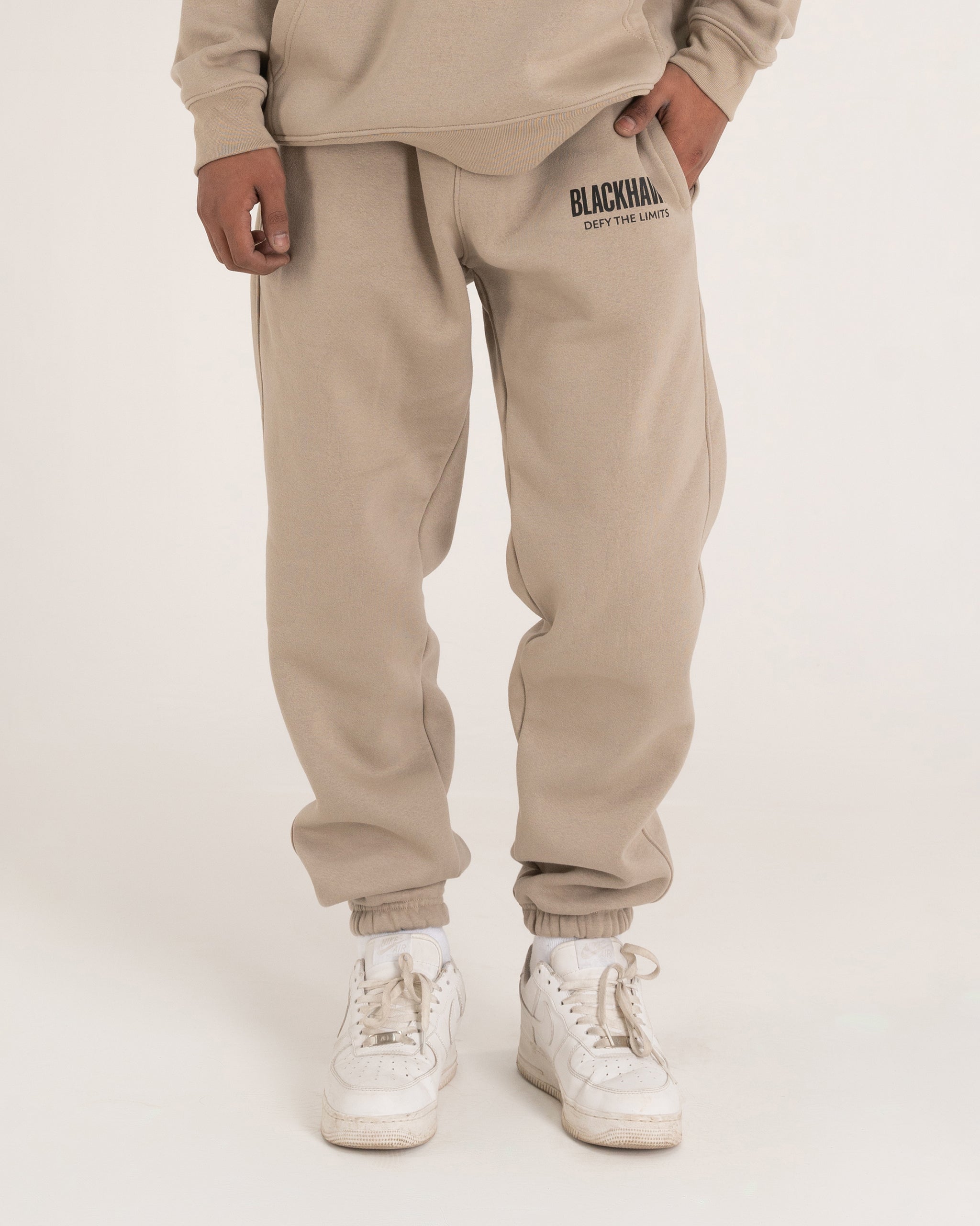 TAN RIB TRACK-PANT