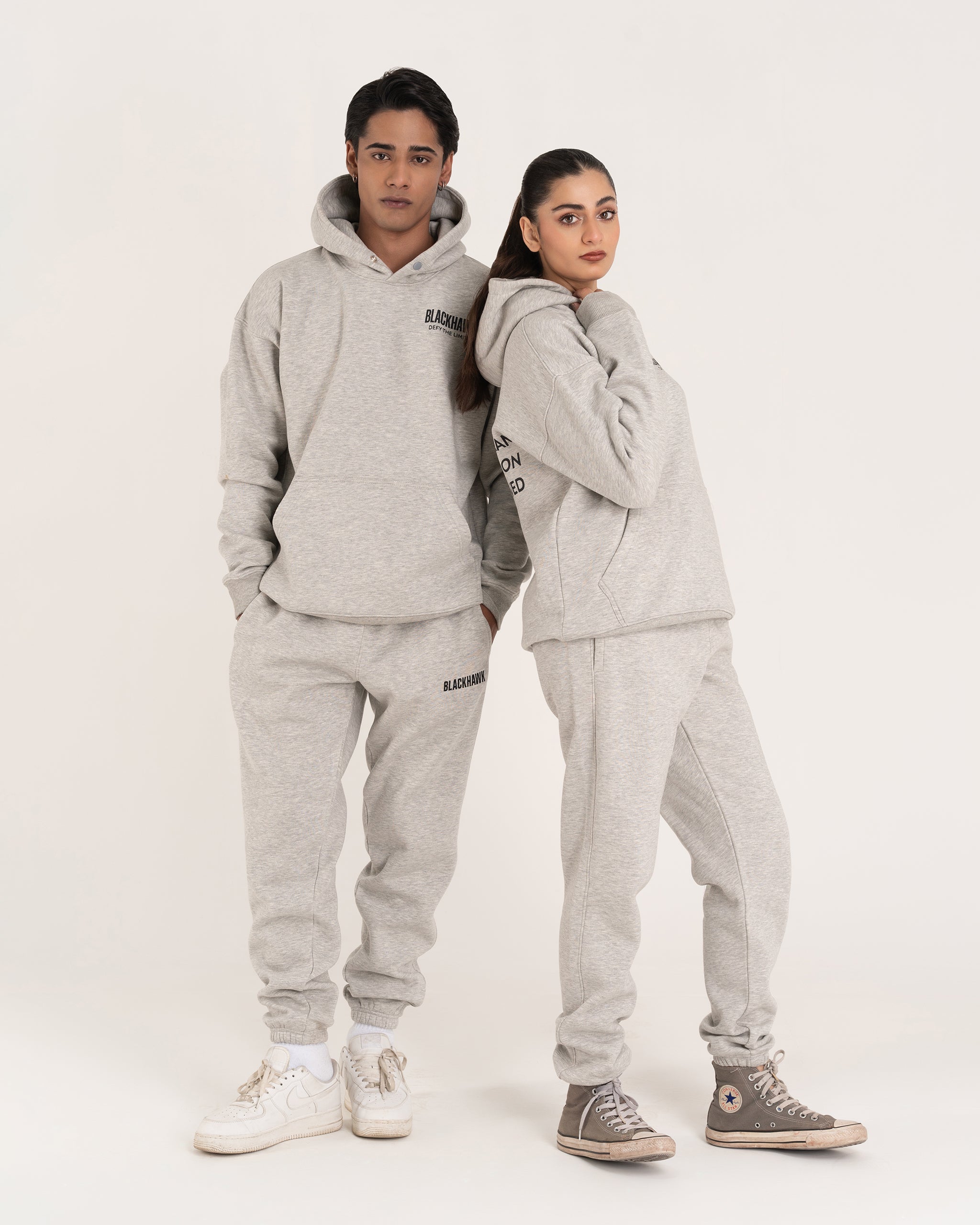 HEATHER GREY RIB TRACK-PANT