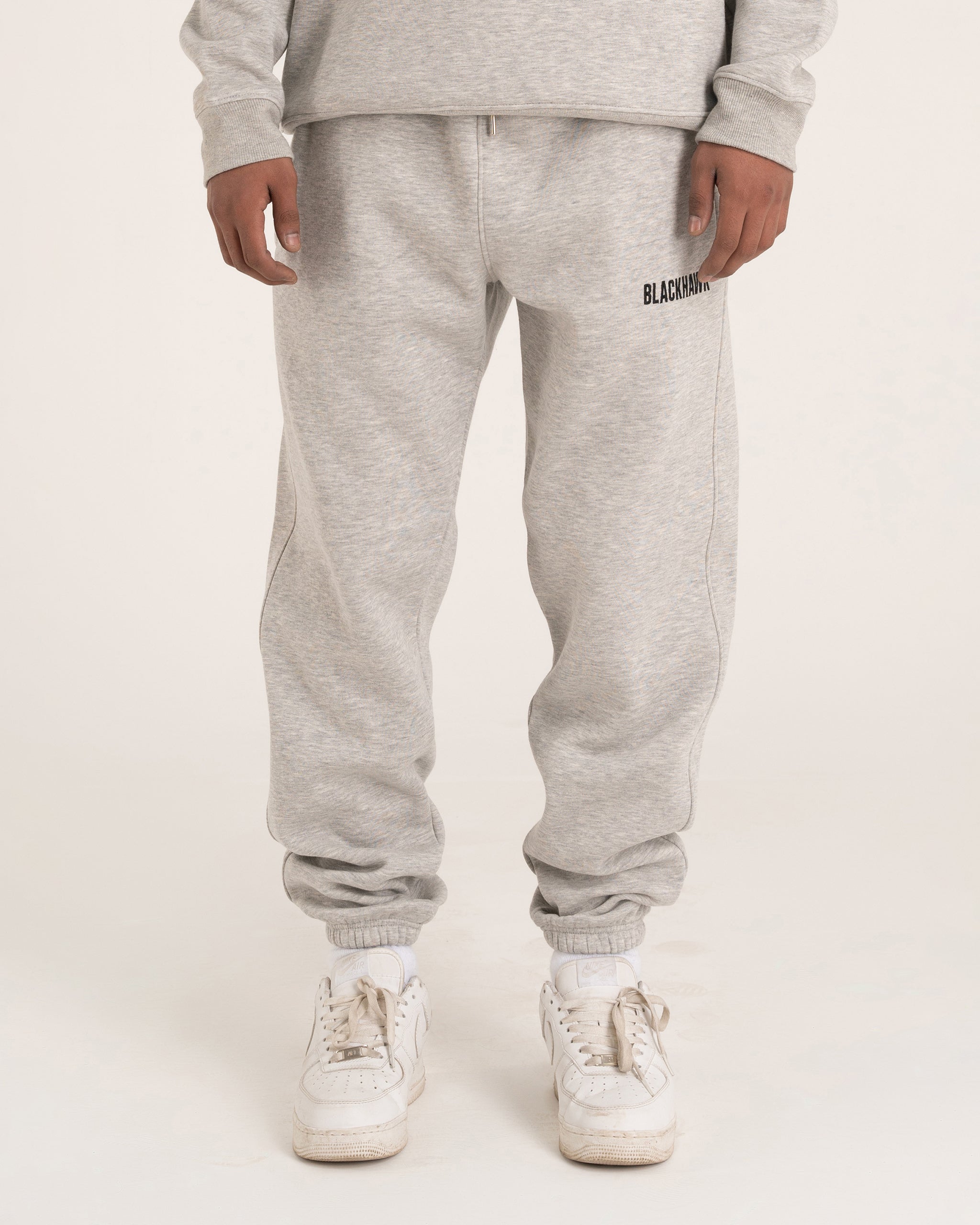 HEATHER GREY RIB TRACK-PANT