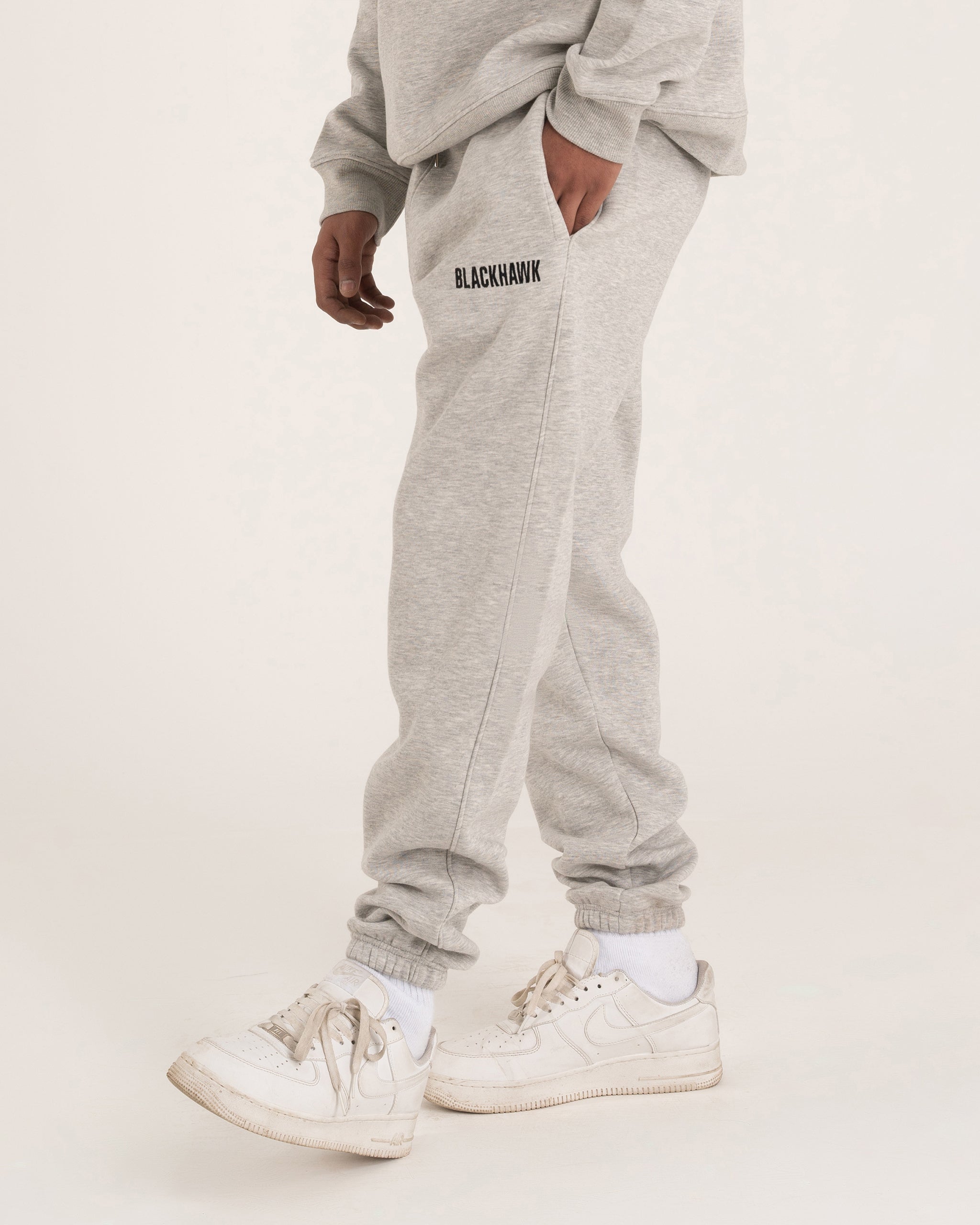 HEATHER GREY RIB TRACK-PANT