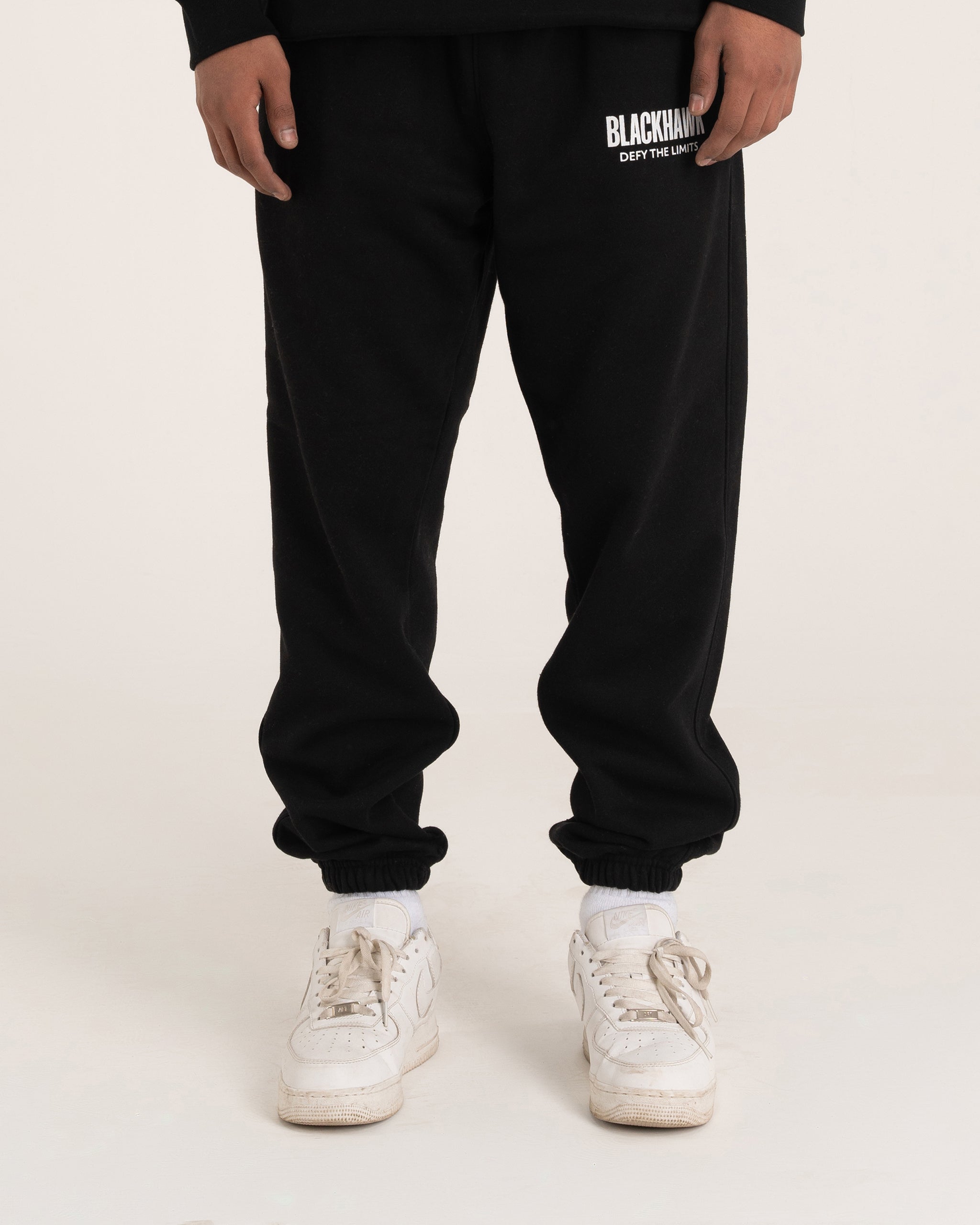 BLACK RIB TRACK-PANT