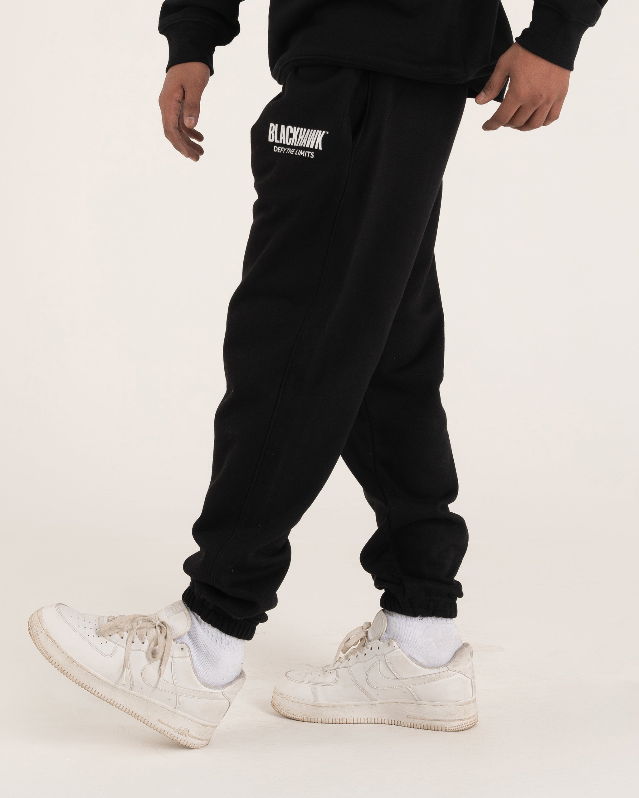 BLACK RIB TRACK-PANT
