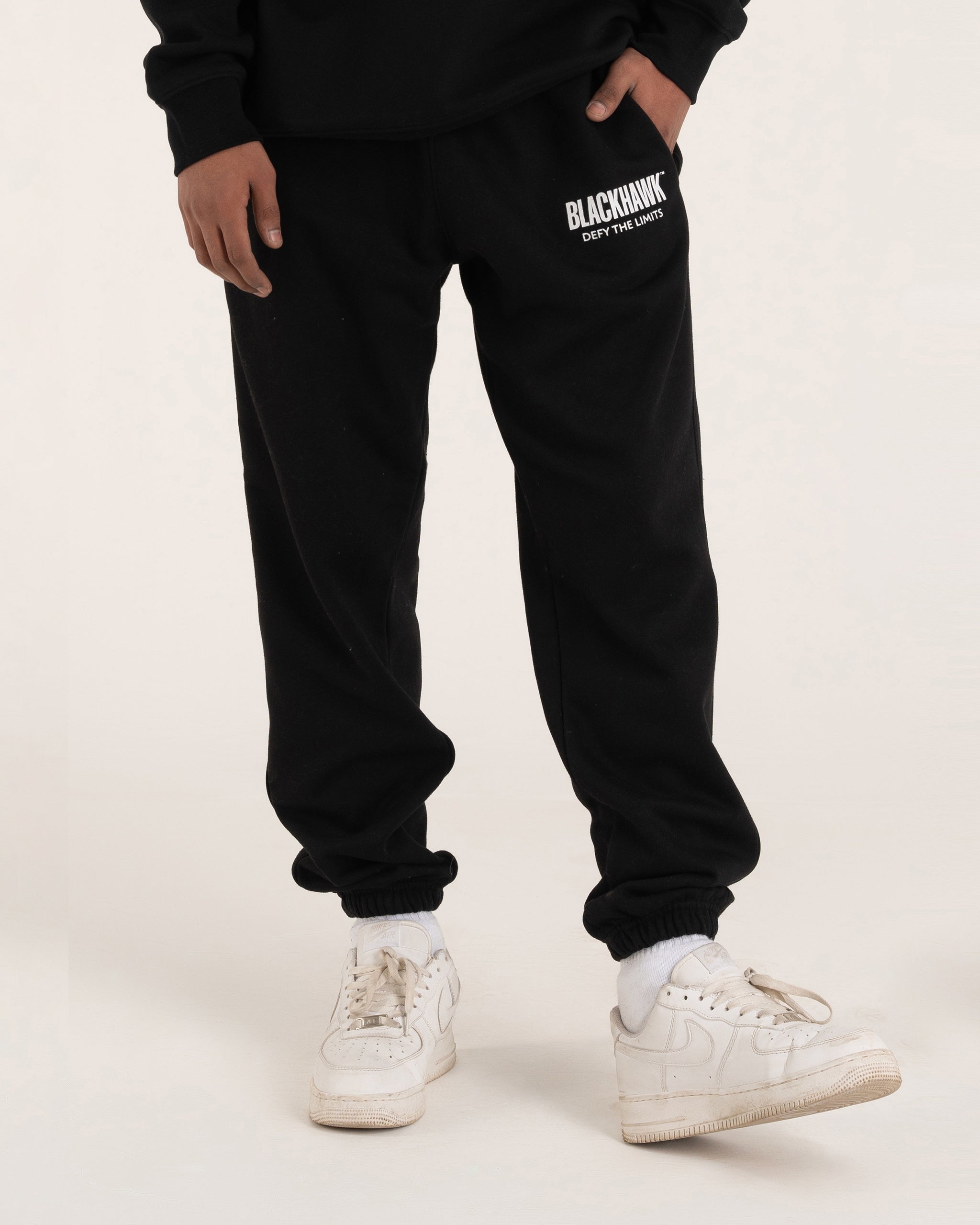 BLACK RIB TRACK-PANT
