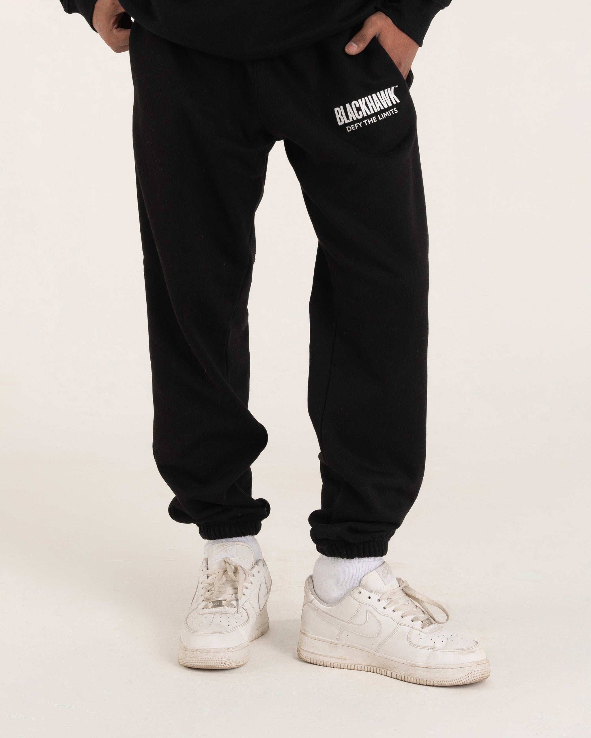 BLACK RIB TRACK-PANT