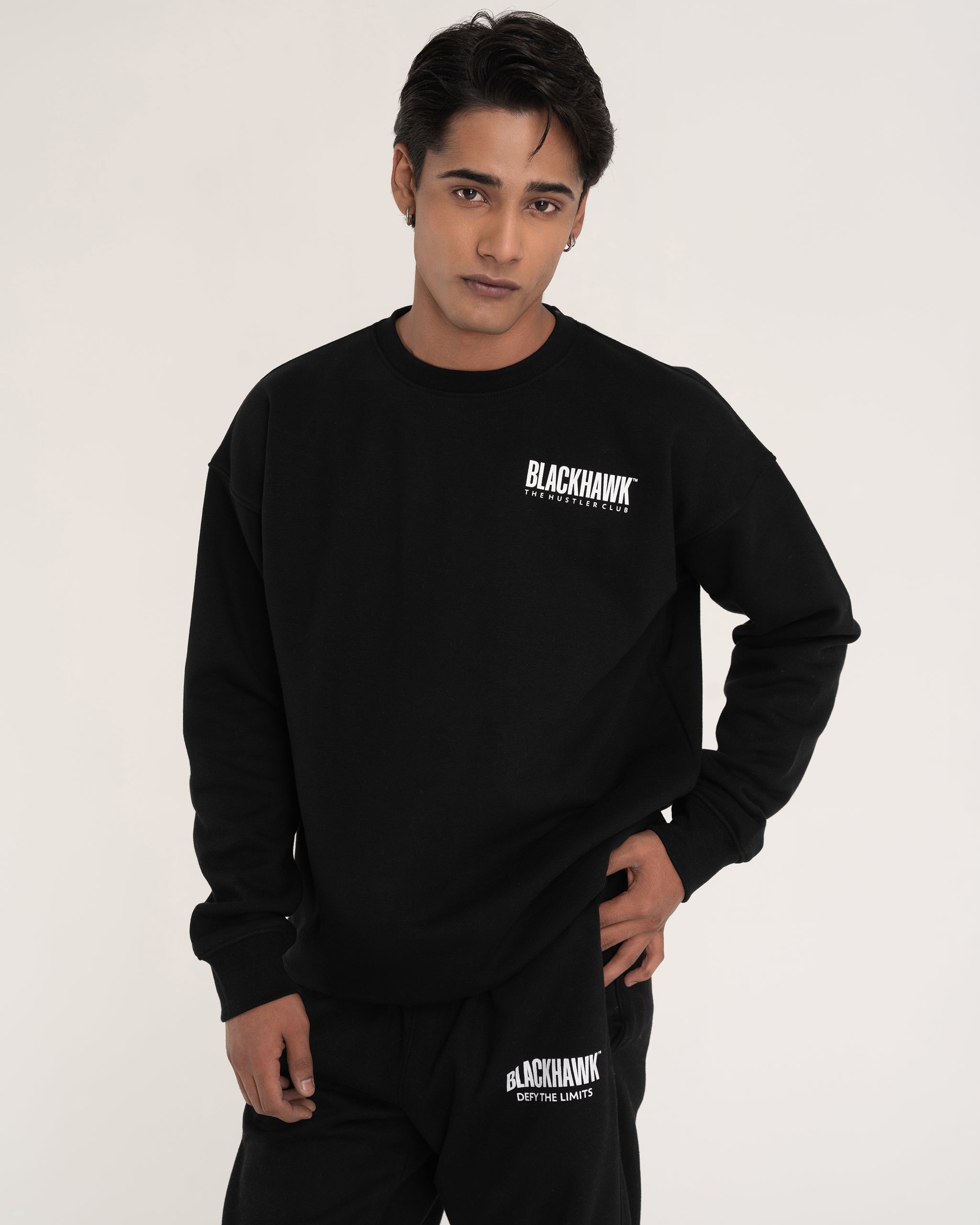 BLACK HUSTLER CLUB SWEATSHIRT