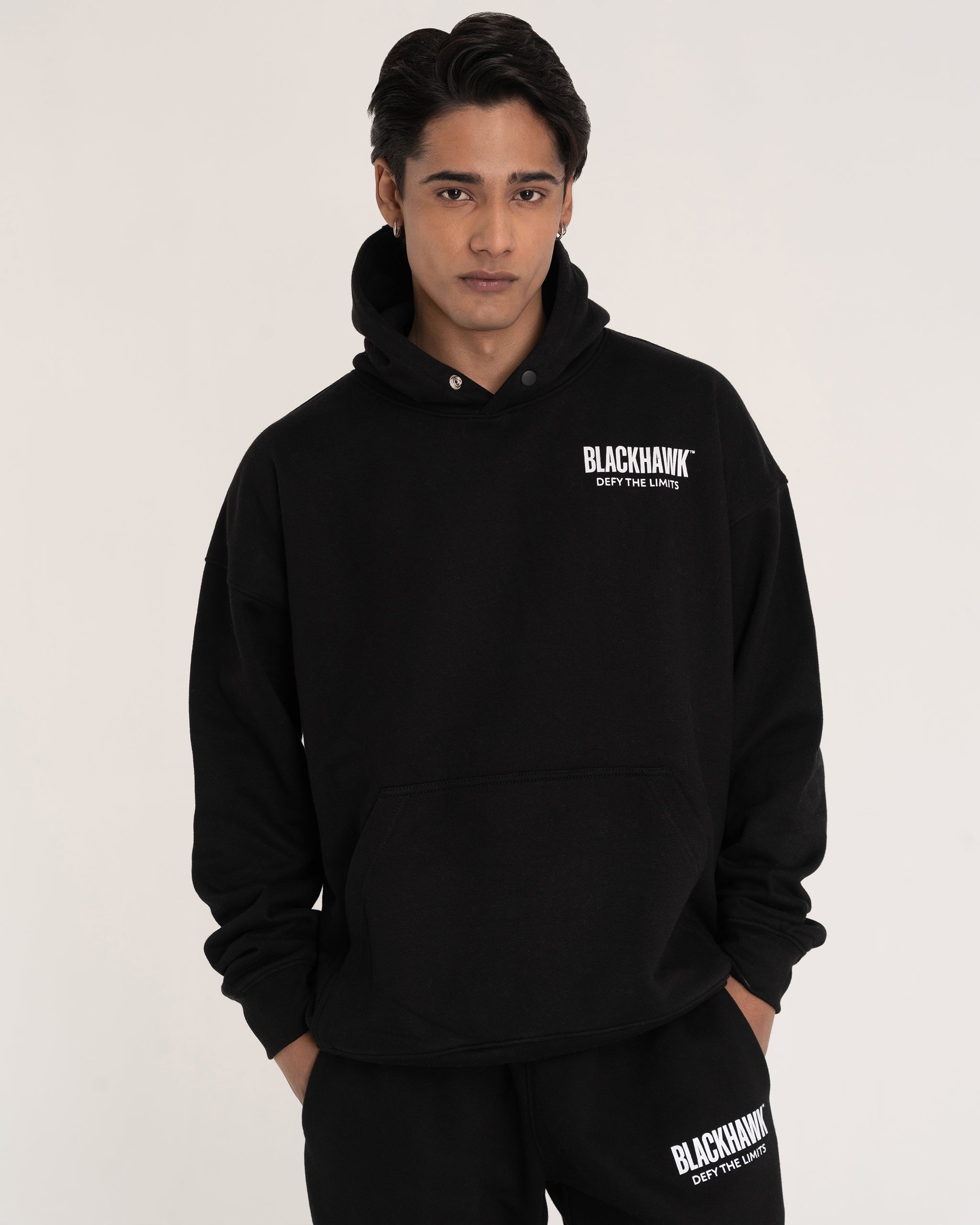 BLACK CO-ORD HOODIE / TRACKPANT