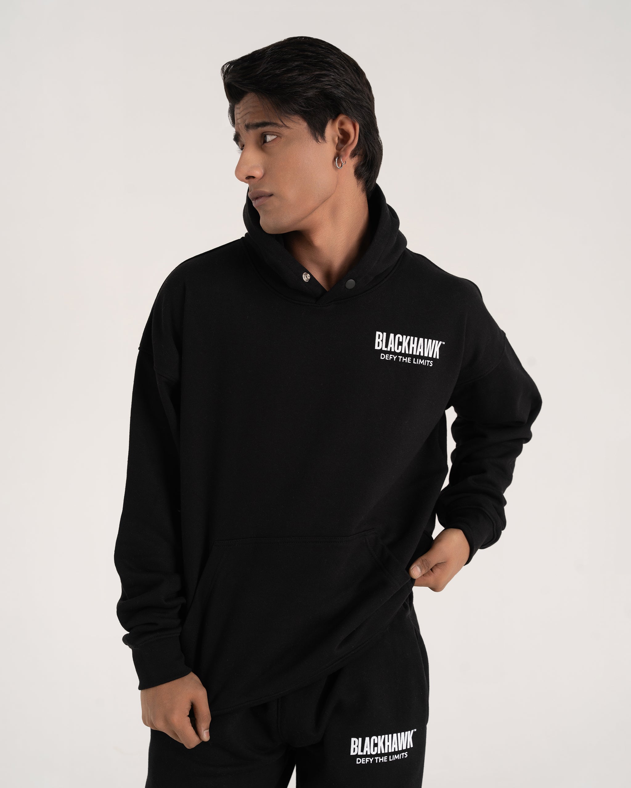 BLACK CO-ORD HOODIE / TRACKPANT