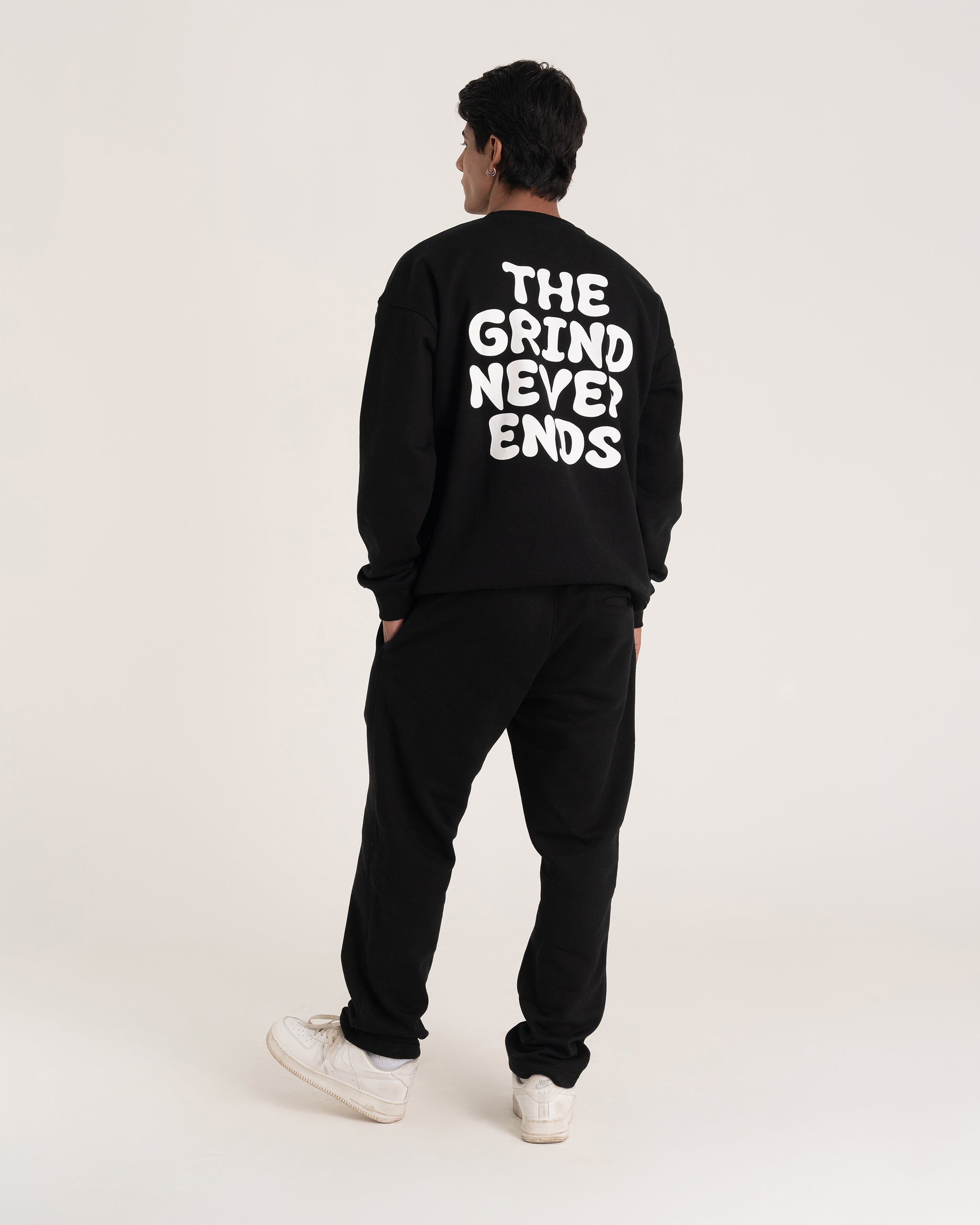BLACK THE GRIND NEVER ENDS SWEATSHIRT
