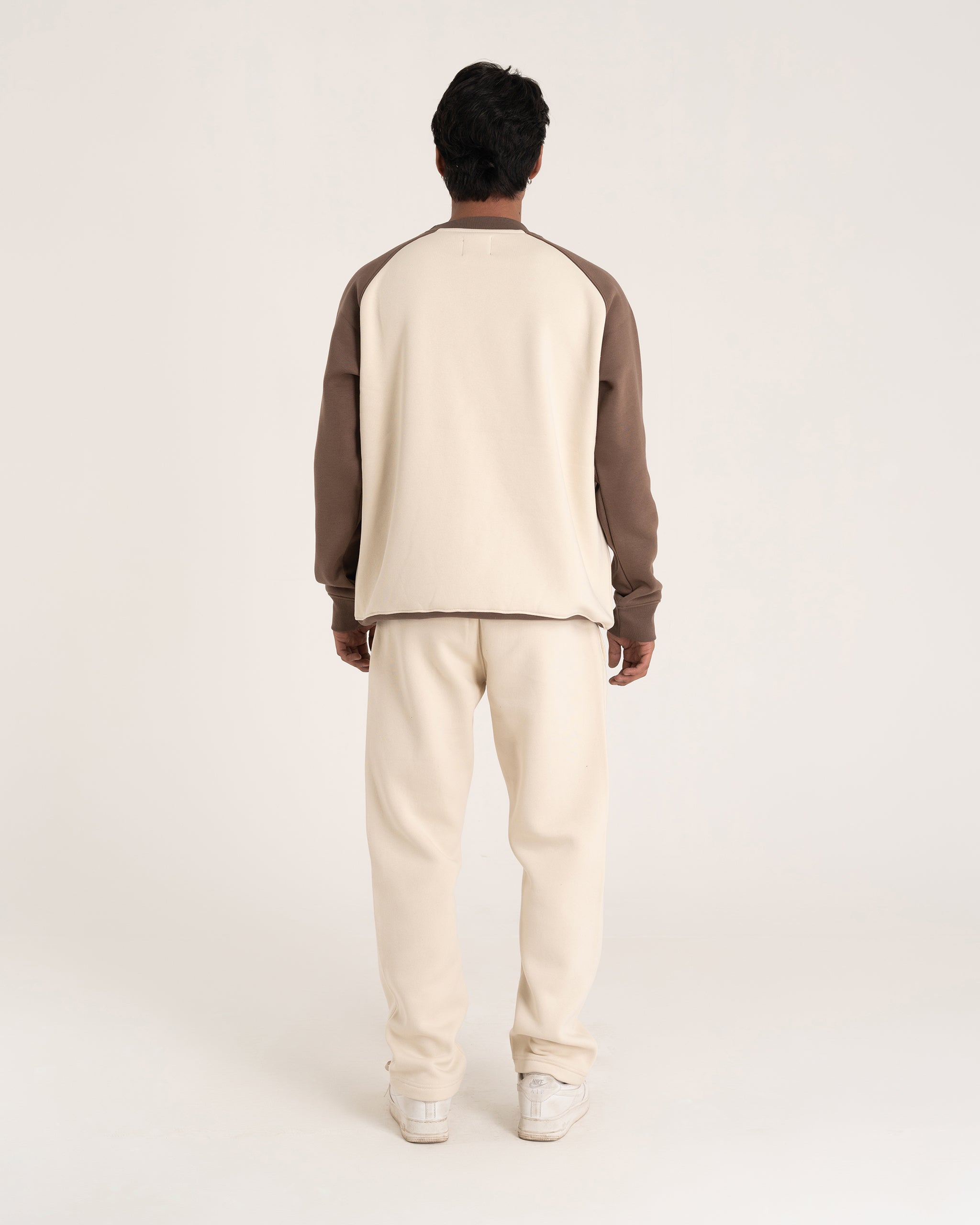 OFF WHITE / BROWN RAGLAN SWEATSHIRT