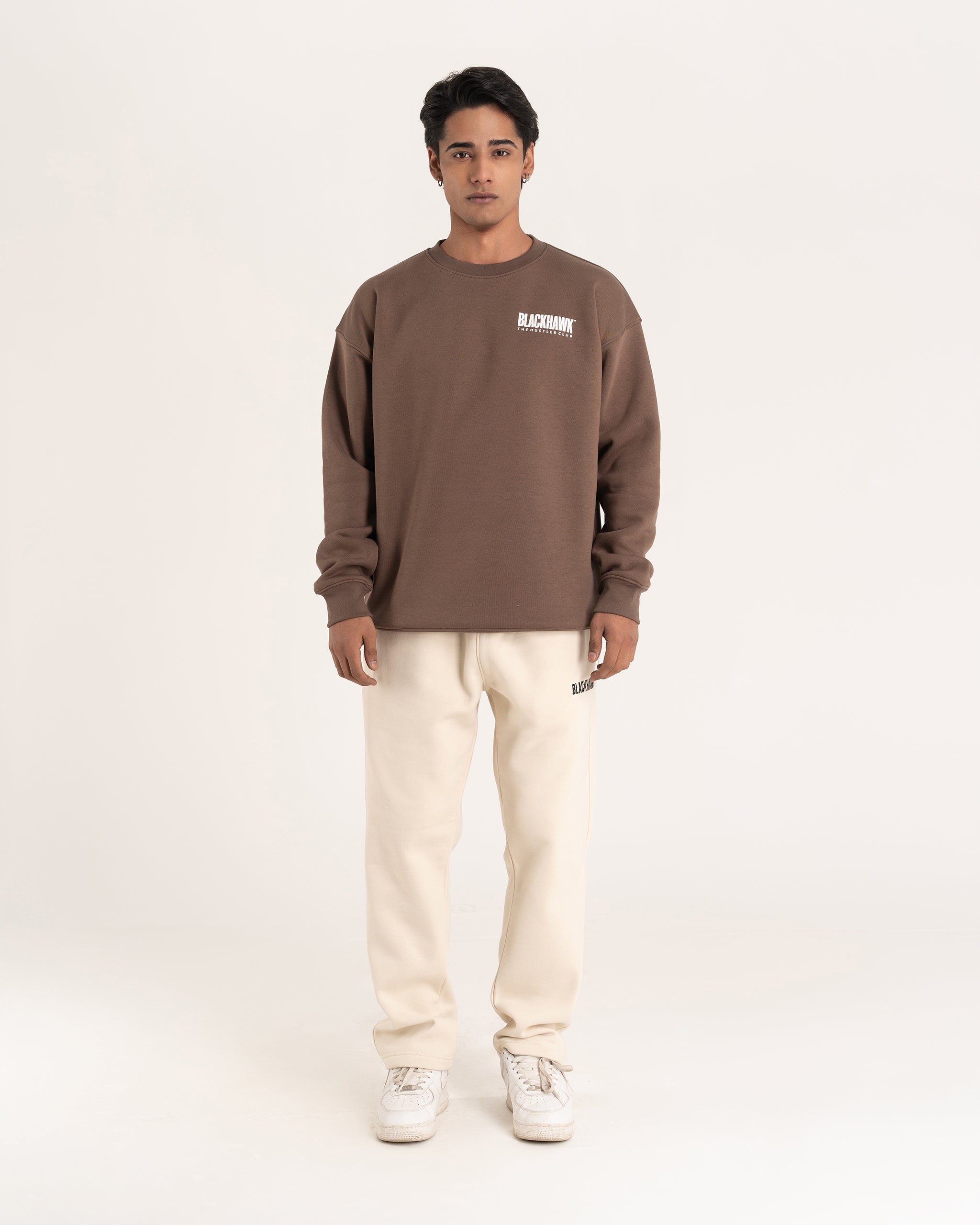 CHOCOLATE BROWN HUSTLER CLUB SWEATSHIRT