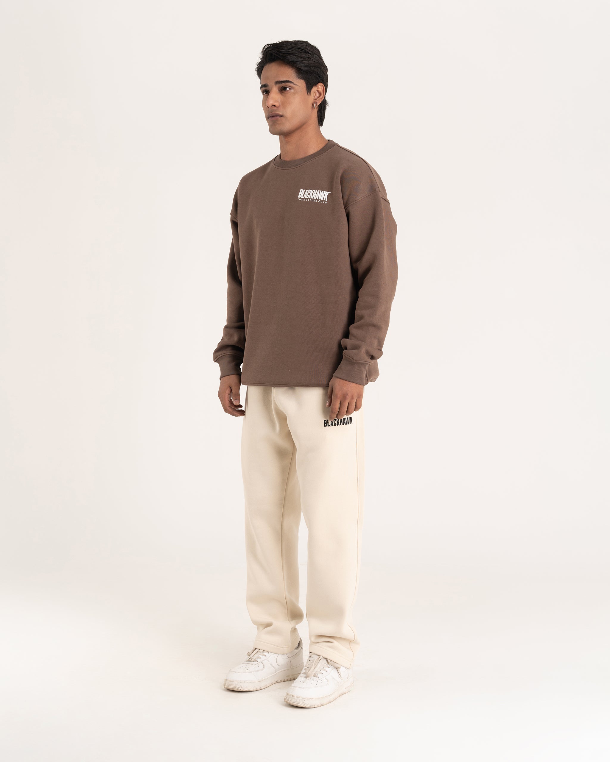 CHOCOLATE BROWN HUSTLER CLUB SWEATSHIRT