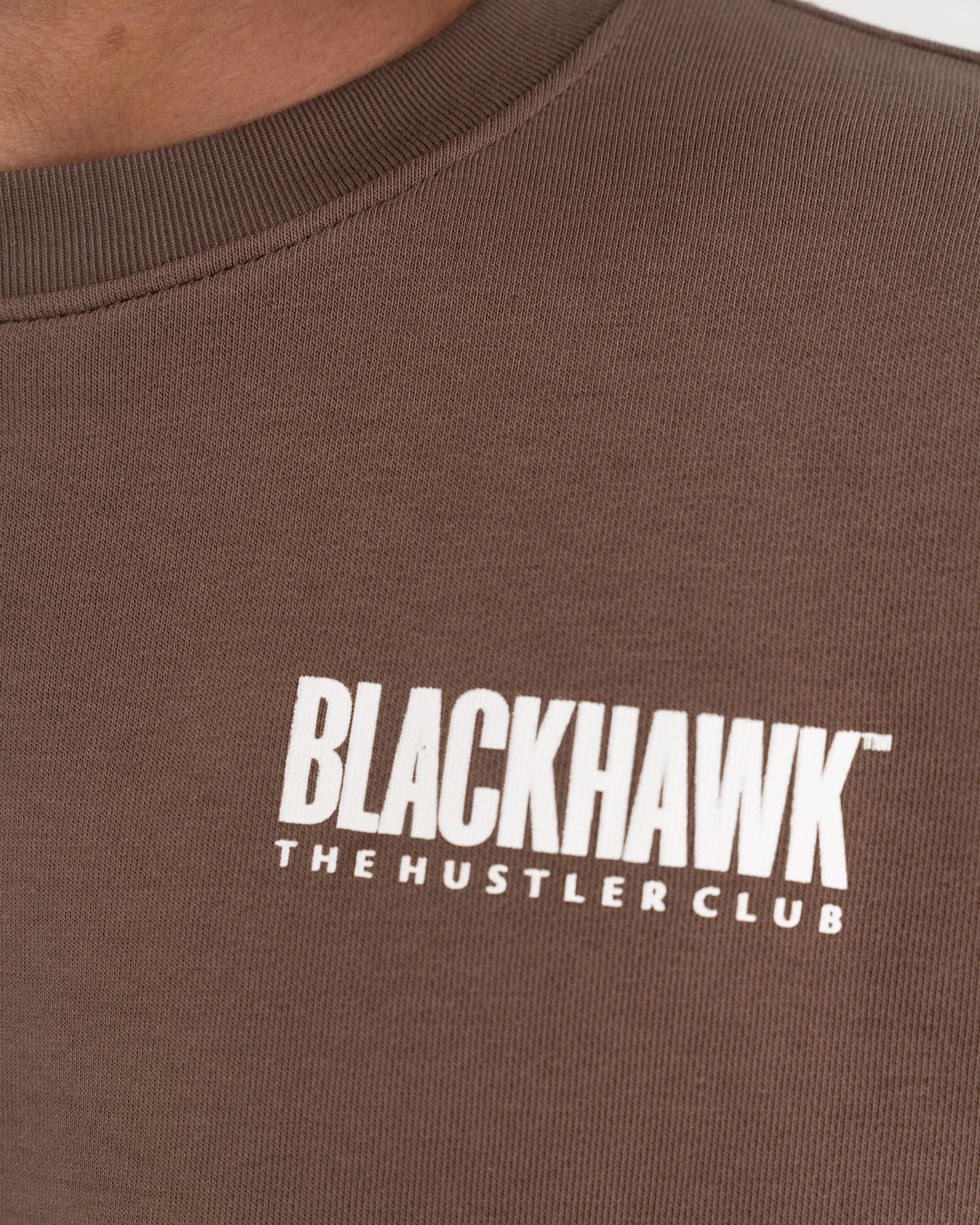 CHOCOLATE BROWN HUSTLER CLUB SWEATSHIRT