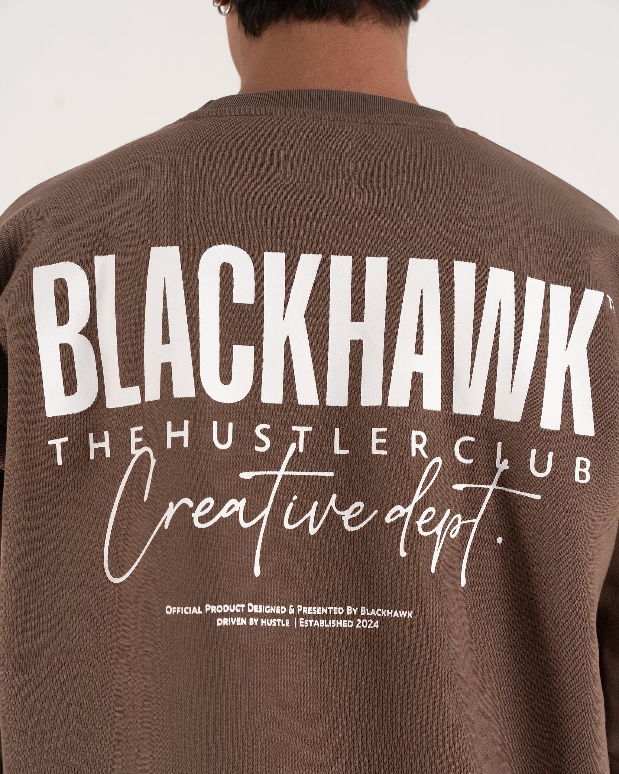 CHOCOLATE BROWN HUSTLER CLUB SWEATSHIRT