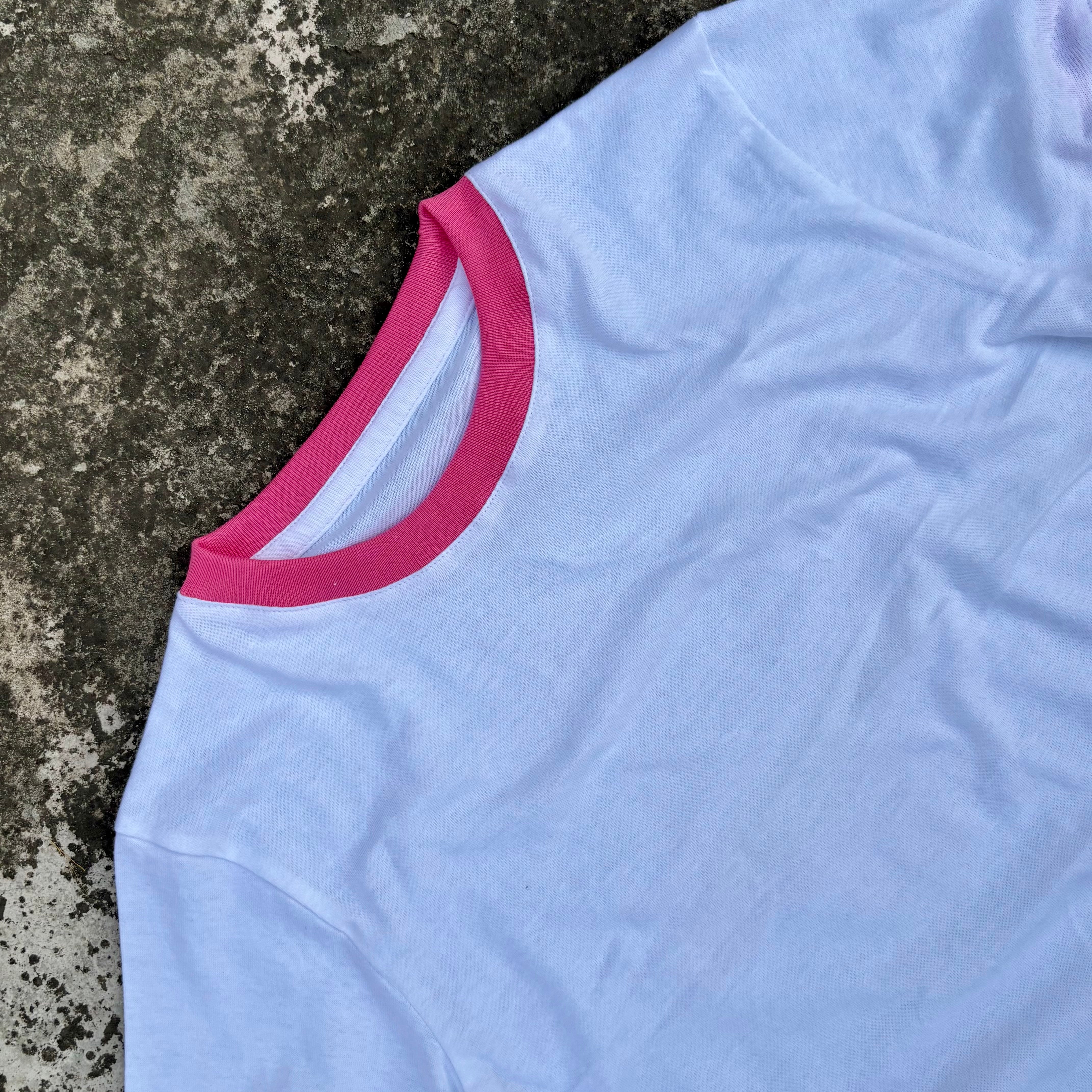 PINK/WHITE RINGER T-SHIRT