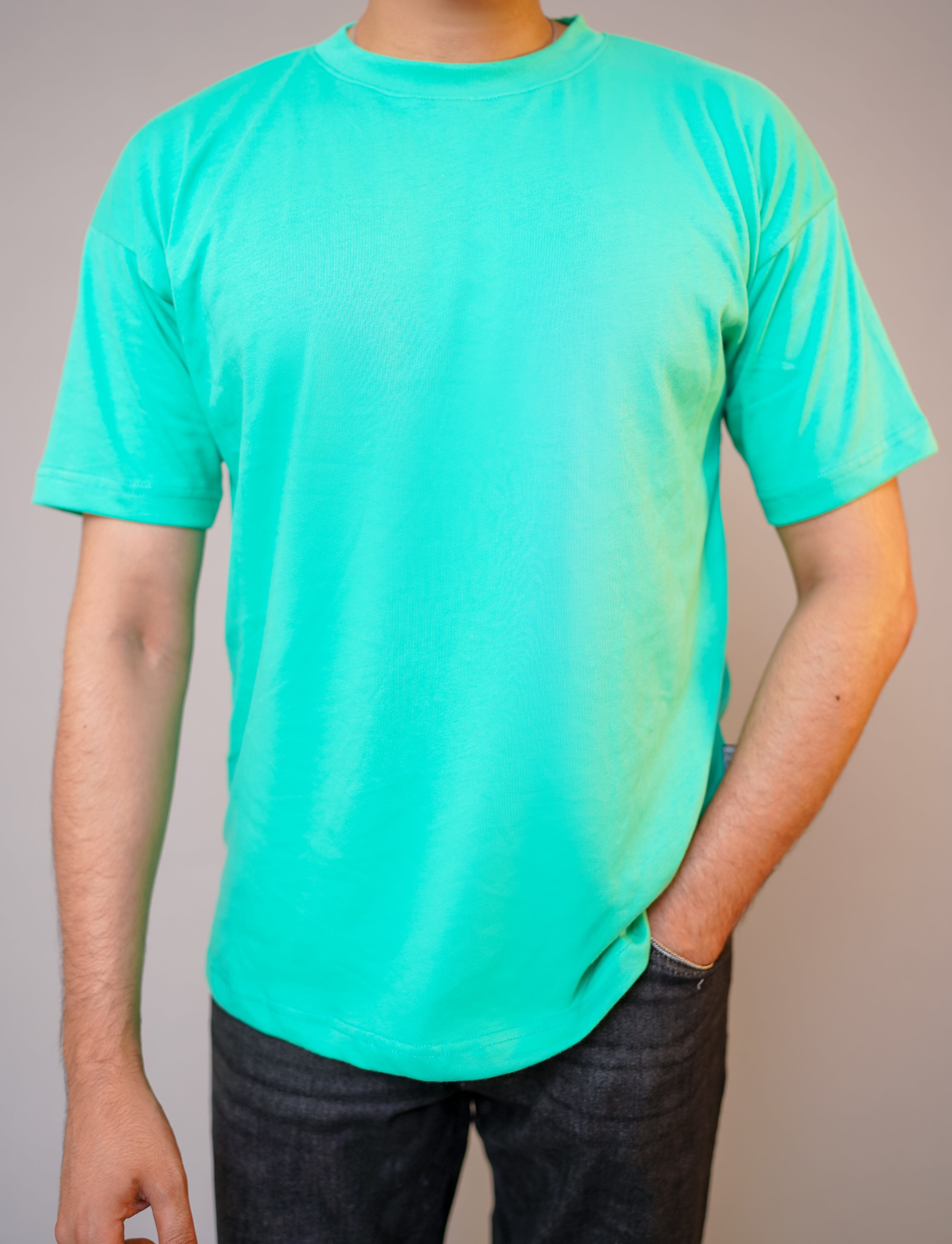 SEA GREEN BLANK OVERSIZED T-SHIRT