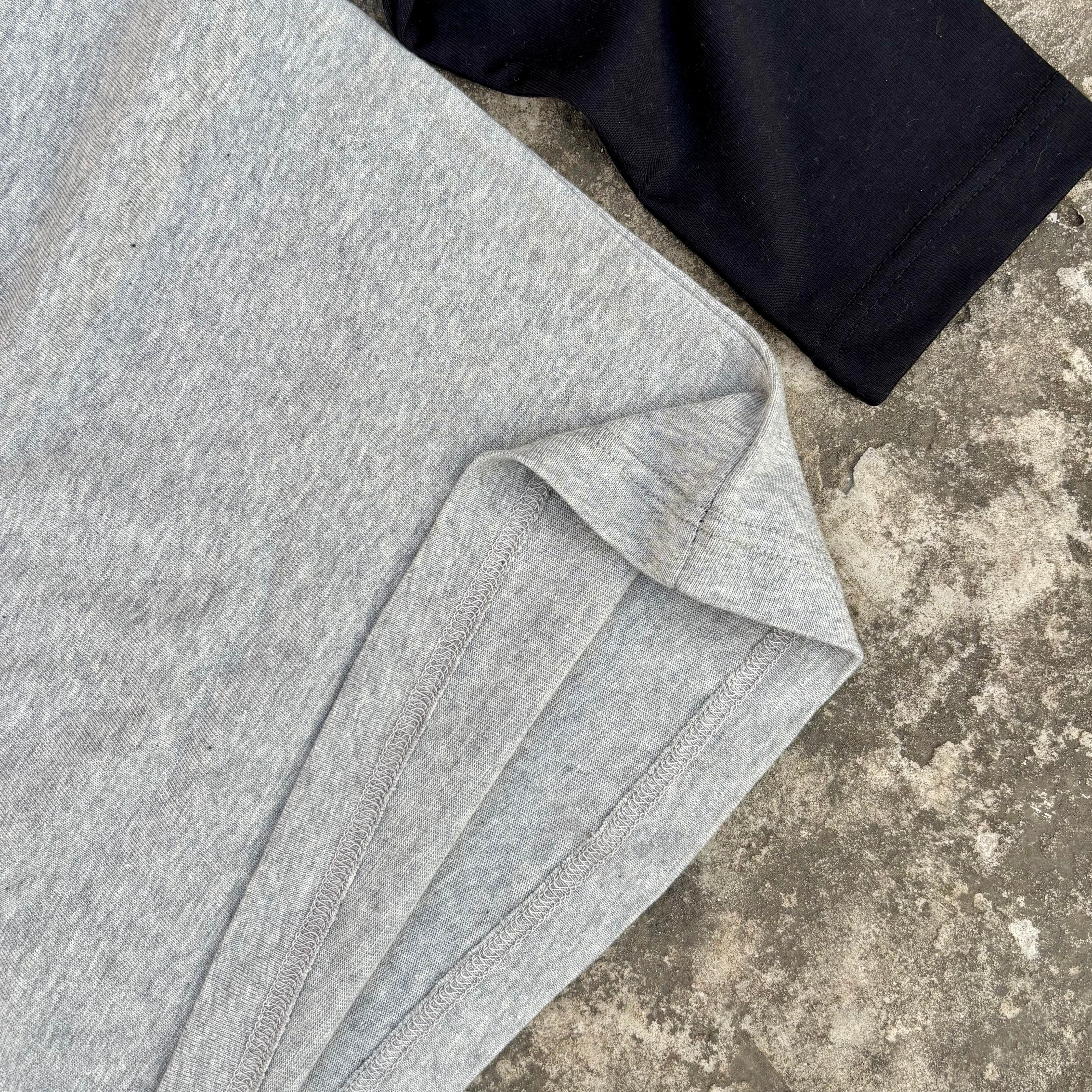 HEATHER GREY & BLACK FULL SLEEVE RAGLAN T-SHIRT