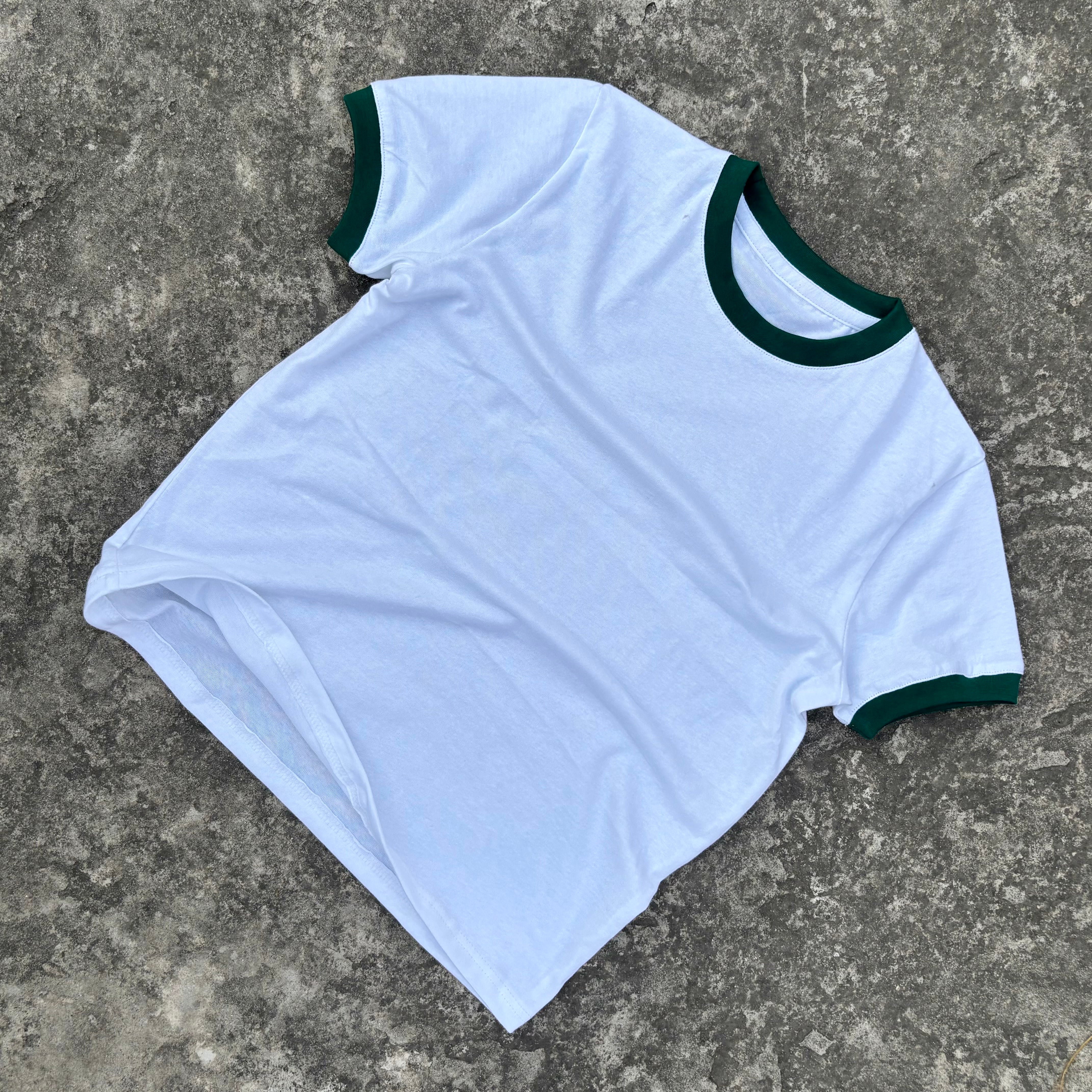 GREEN/WHITE RINGER T-SHIRT
