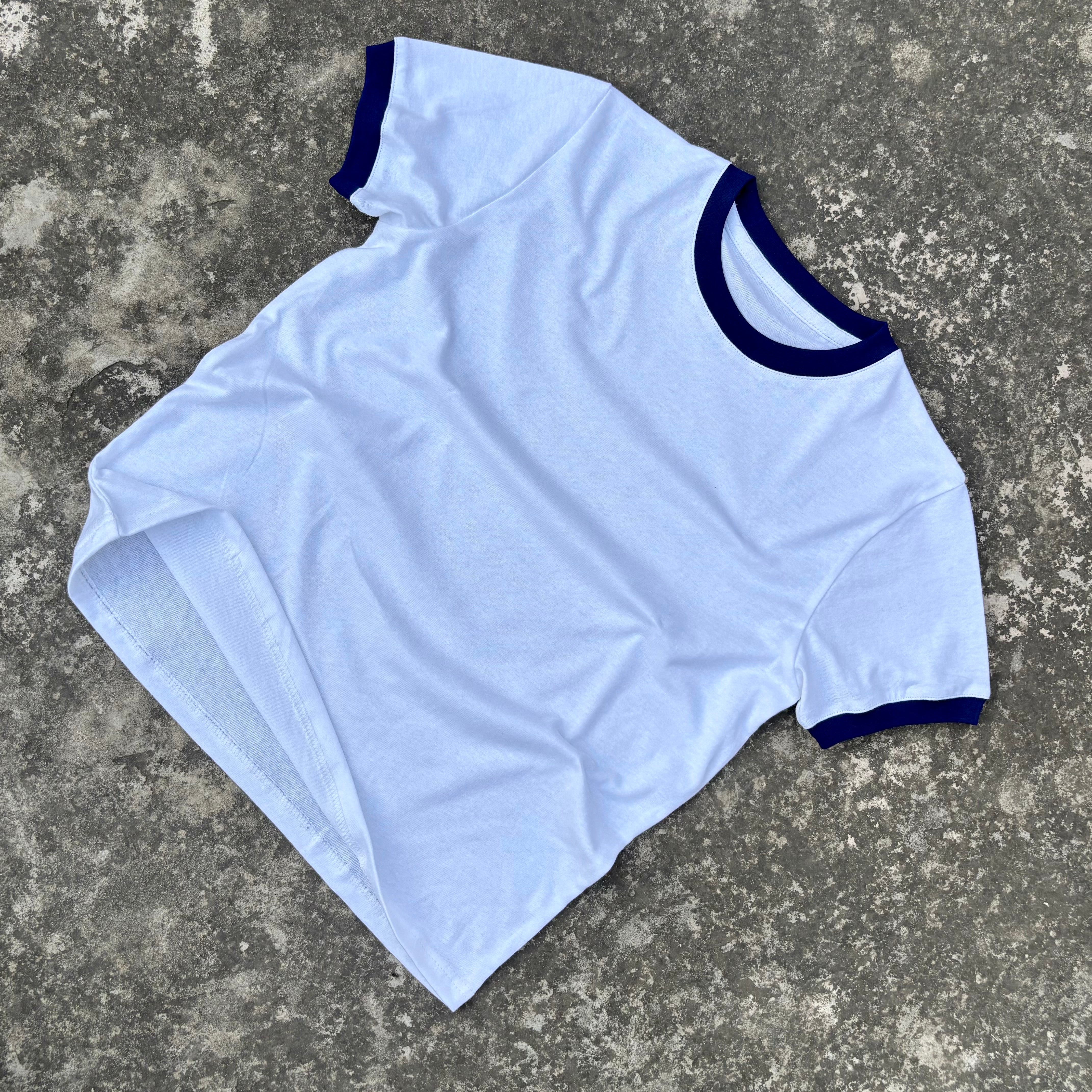 NAVY BLUE/WHITE RINGER T-SHIRT