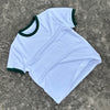 GREEN/WHITE RINGER T-SHIRT