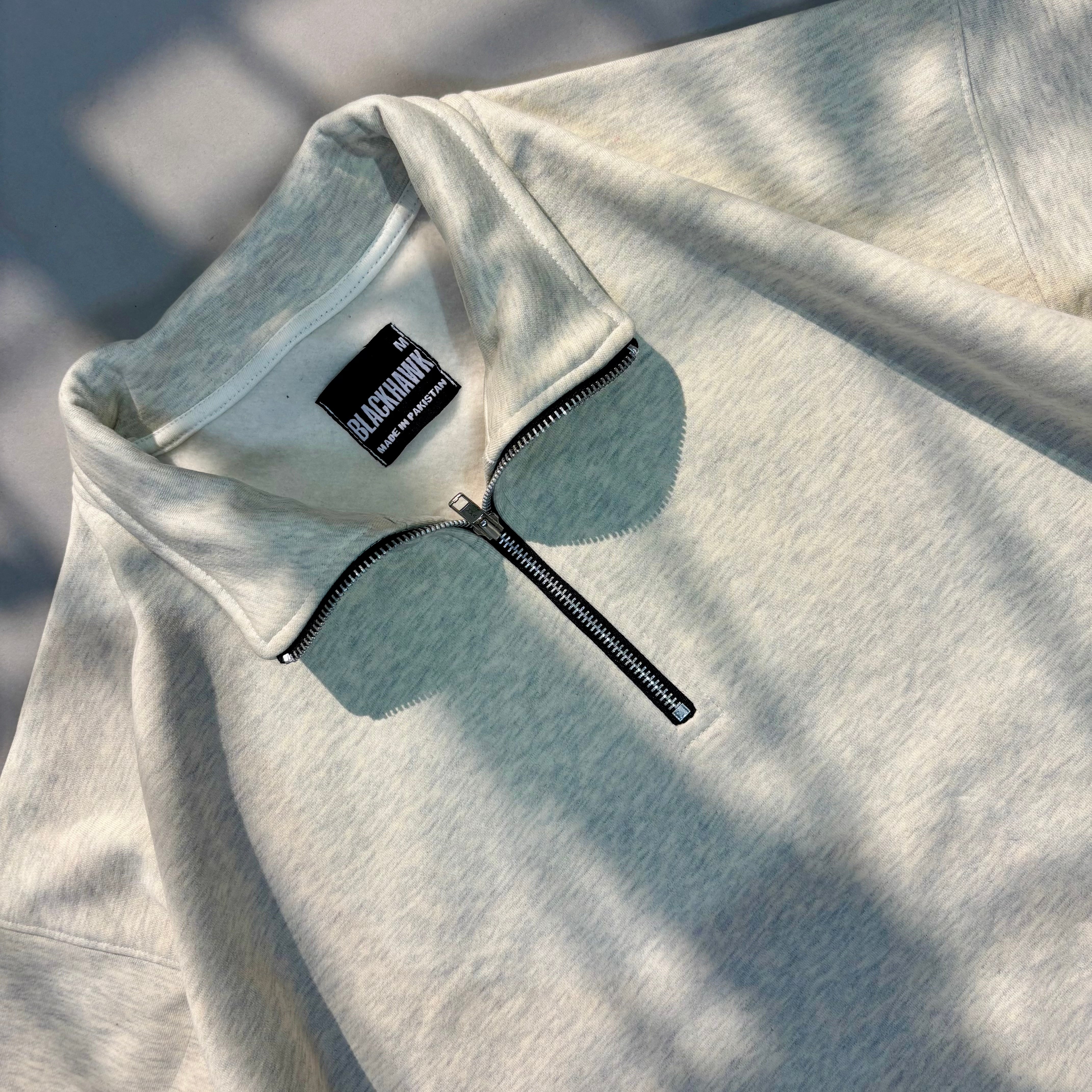 ASH GREY QUARTER ZIPPER