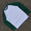 GREEN & WHITE FULL SLEEVE RAGLAN T-SHIRT